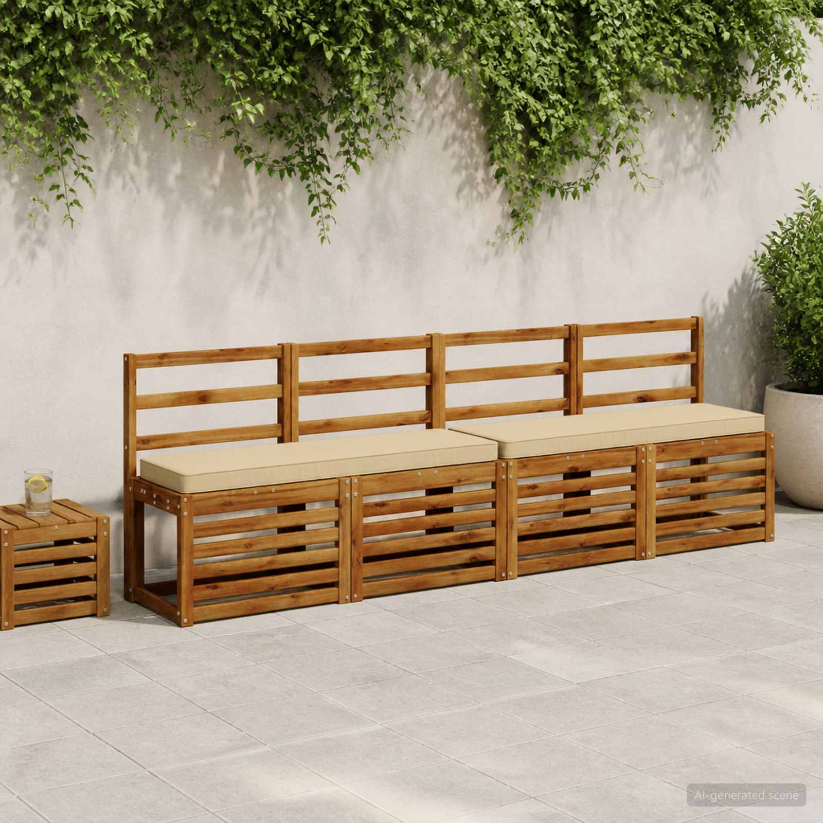 1-delig Bankkussen VUGHT 100% Polyester Beige 120 x 30 x 5 cm image 1