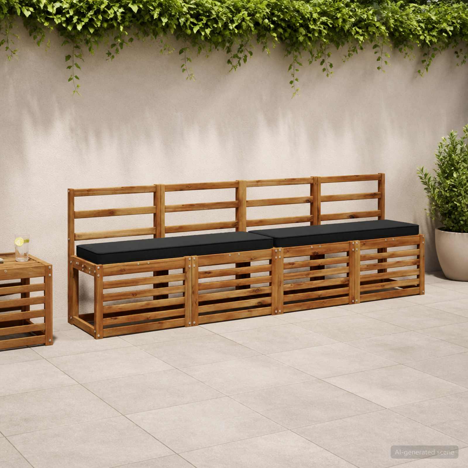 1-delig Bankkussen VUGHT 100% Polyester Zwart 120 x 30 x 5 cm image 1