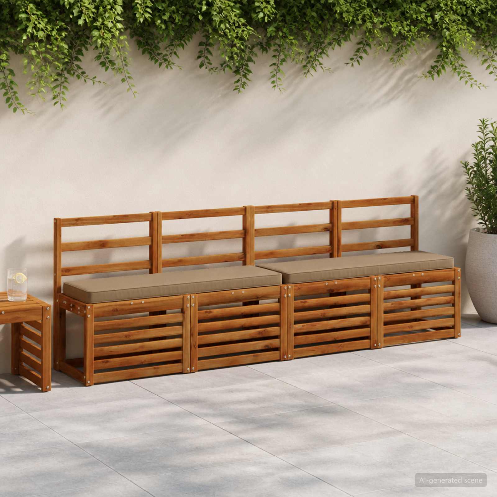 1-delig Bankkussen VUGHT 100% Polyester Taupe 120 x 30 x 5 cm image 1