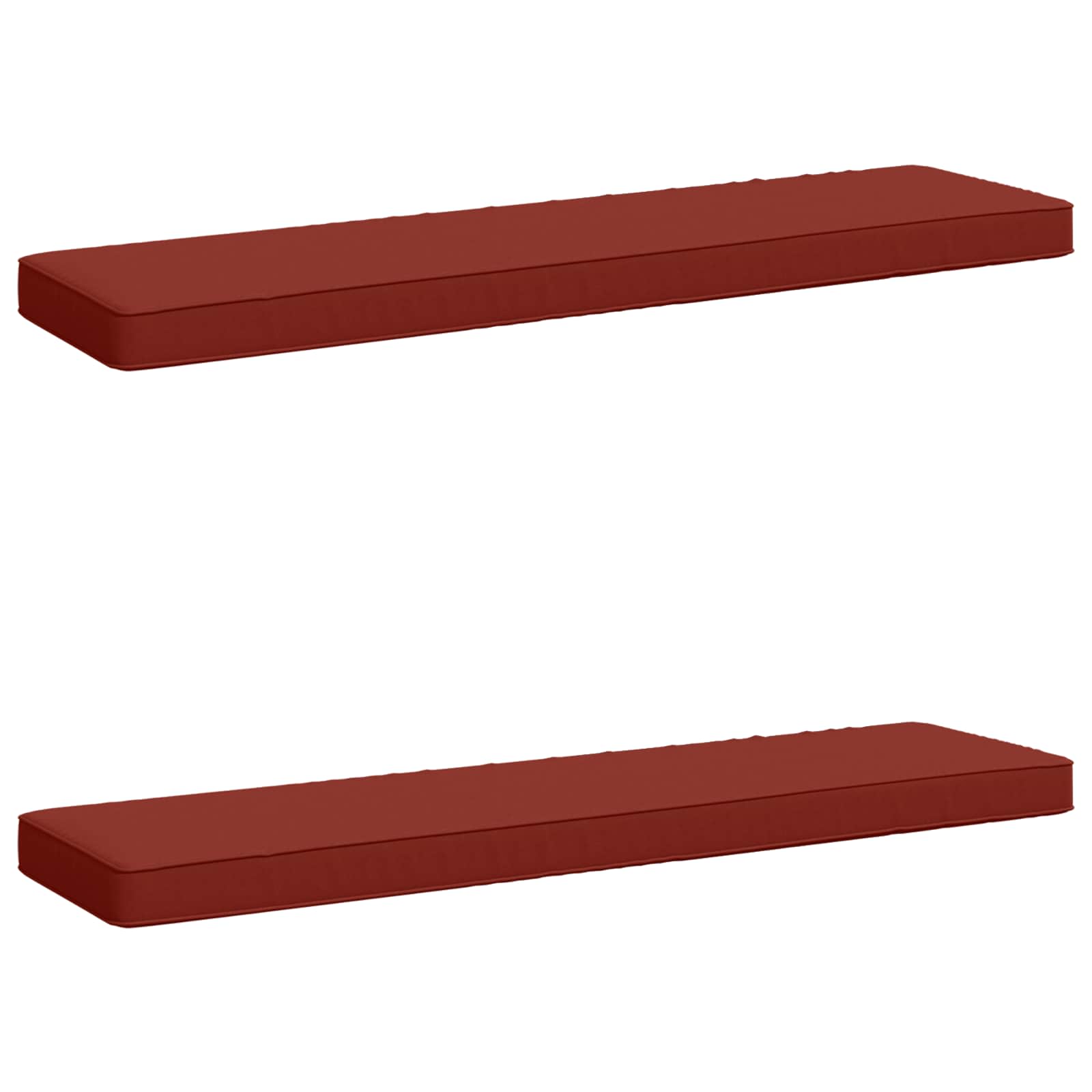 vidaXL 2-delt bænkepude VUGHT 2 pcs 100% polyester Rød 120 x 30 x 5 cm