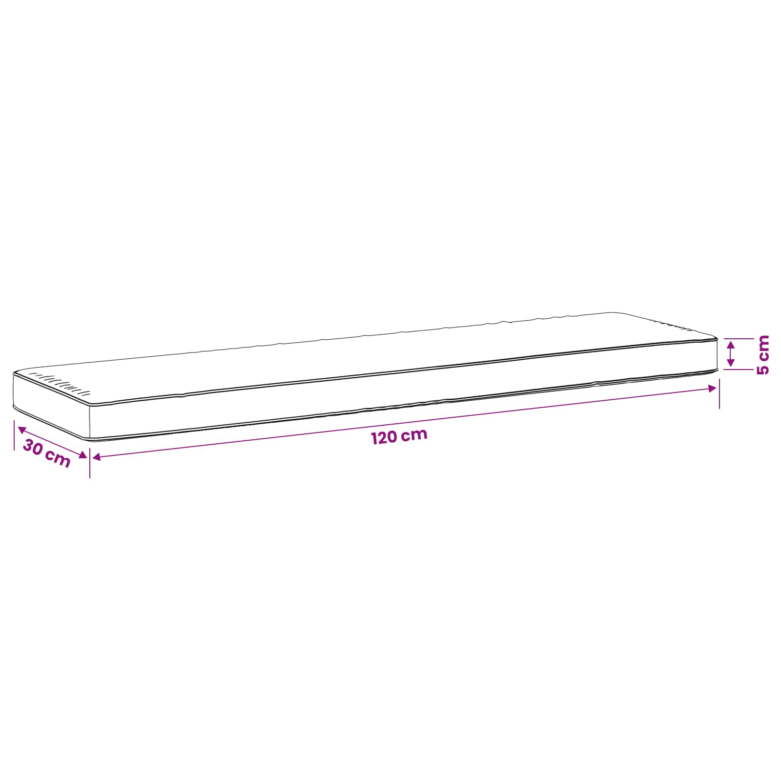 1-delig Bankkussen VUGHT 100% Polyester Grijs 120 x 30 x 5 cm image 8