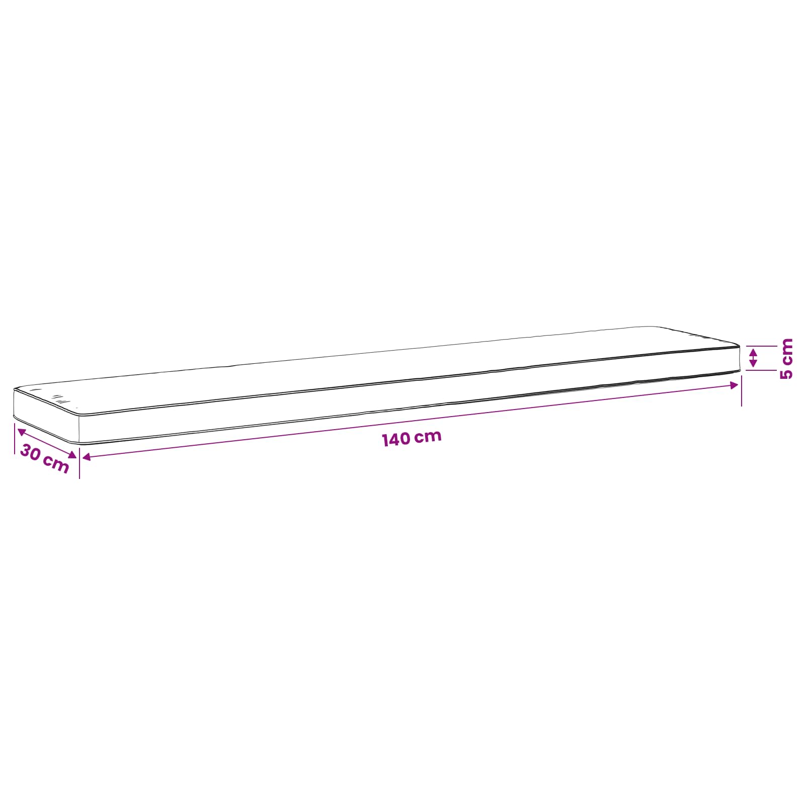 1-delig Bankkussen VUGHT 100% Polyester Zand 140 x 30 x 5 cm image 8