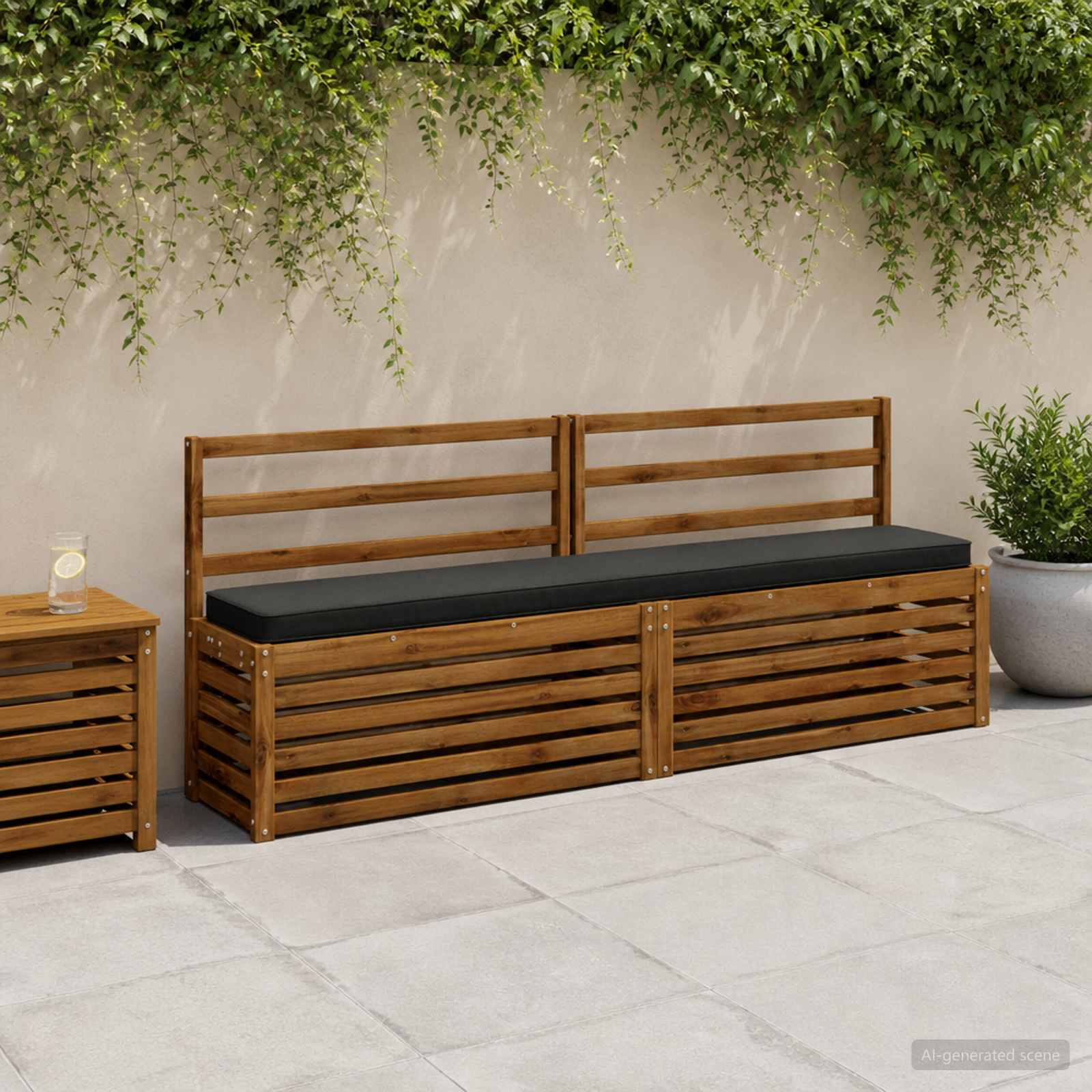 1-delig Bankkussen VUGHT 100% Polyester Zwart 170 x 30 x 5 cm image 1