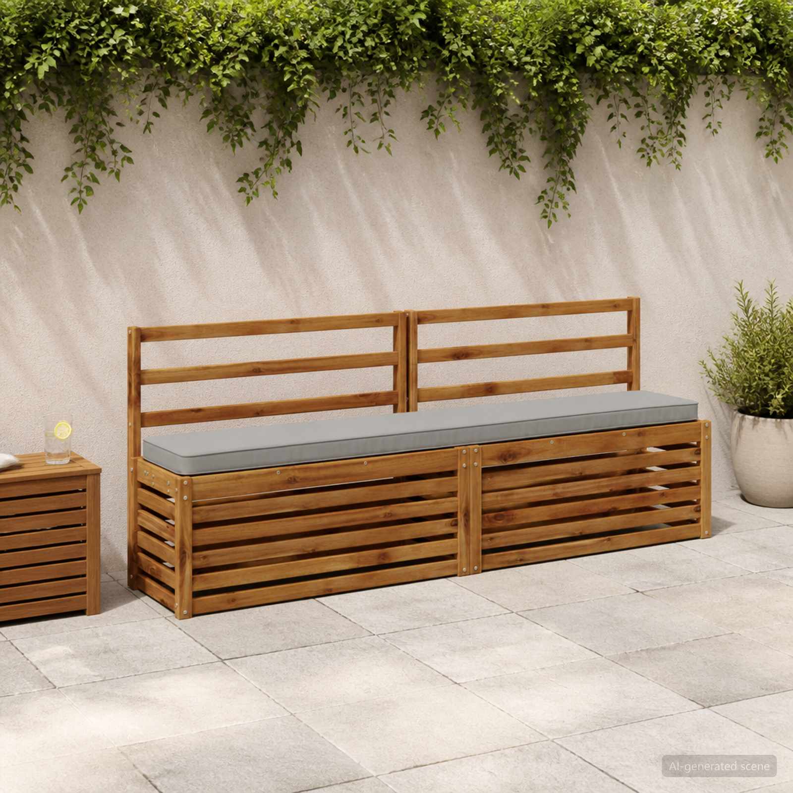 1-delig Bankkussen VUGHT 100% Polyester Grijs 170 x 30 x 5 cm image 1