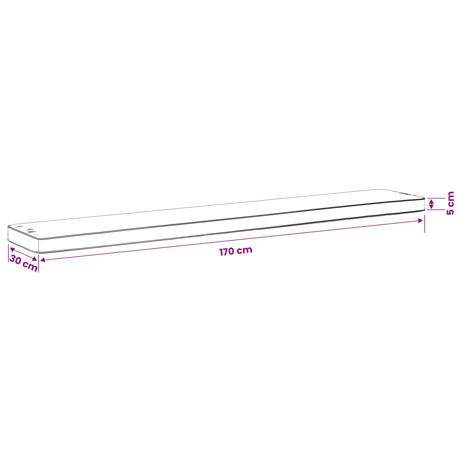 1-delig Bankkussen VUGHT 100% Polyester Grijs 170 x 30 x 5 cm image 8