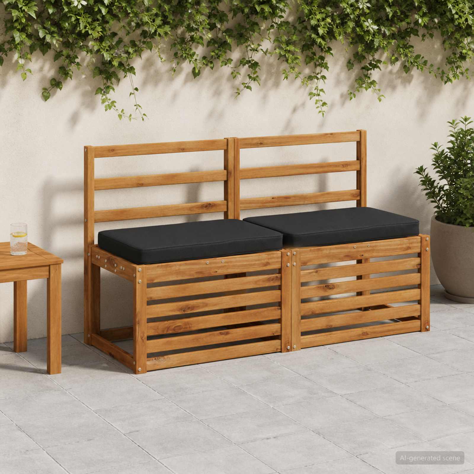 1-delig Bankkussen VUGHT 100% Polyester Zwart 60 x 40 x 5 cm image 1