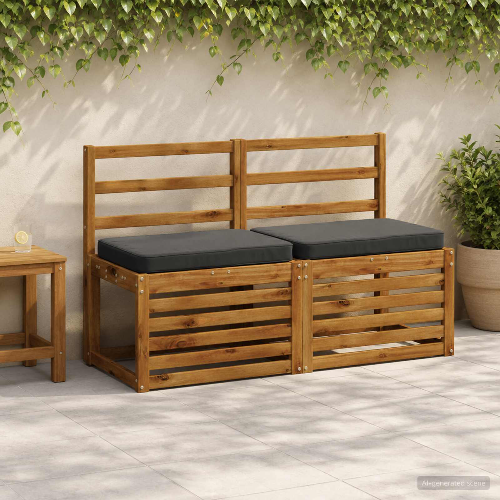 Калъфи за пейки, 2 части VUGHT 2 pcs 100% полиестер Антрацит