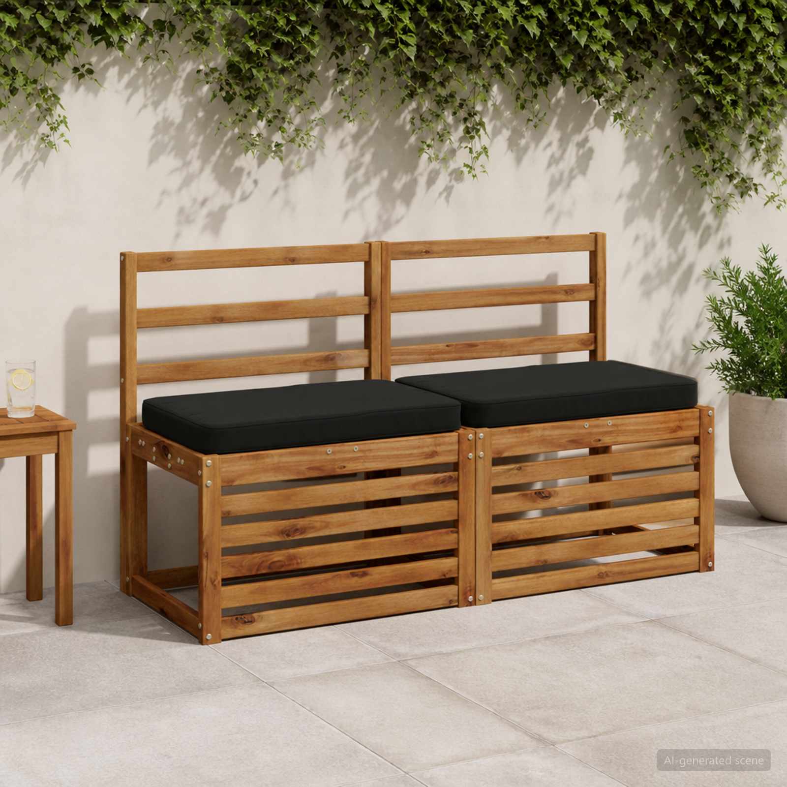 1-delig Bankkussen VUGHT 100% Polyester Zwart 60 x 40 x 5 cm image 1