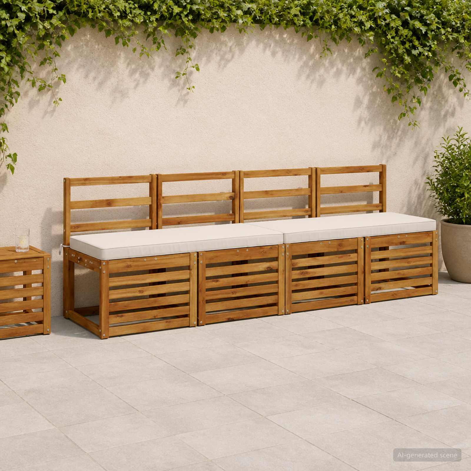 1-delig Bankkussen VUGHT 100% Polyester Wit 110 x 40 x 5 cm image 1