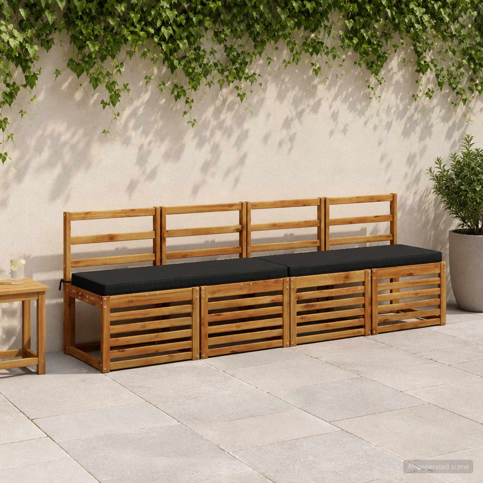 1-delig Bankkussen VUGHT 100% Polyester Zwart 100 x 40 x 5 cm image 1