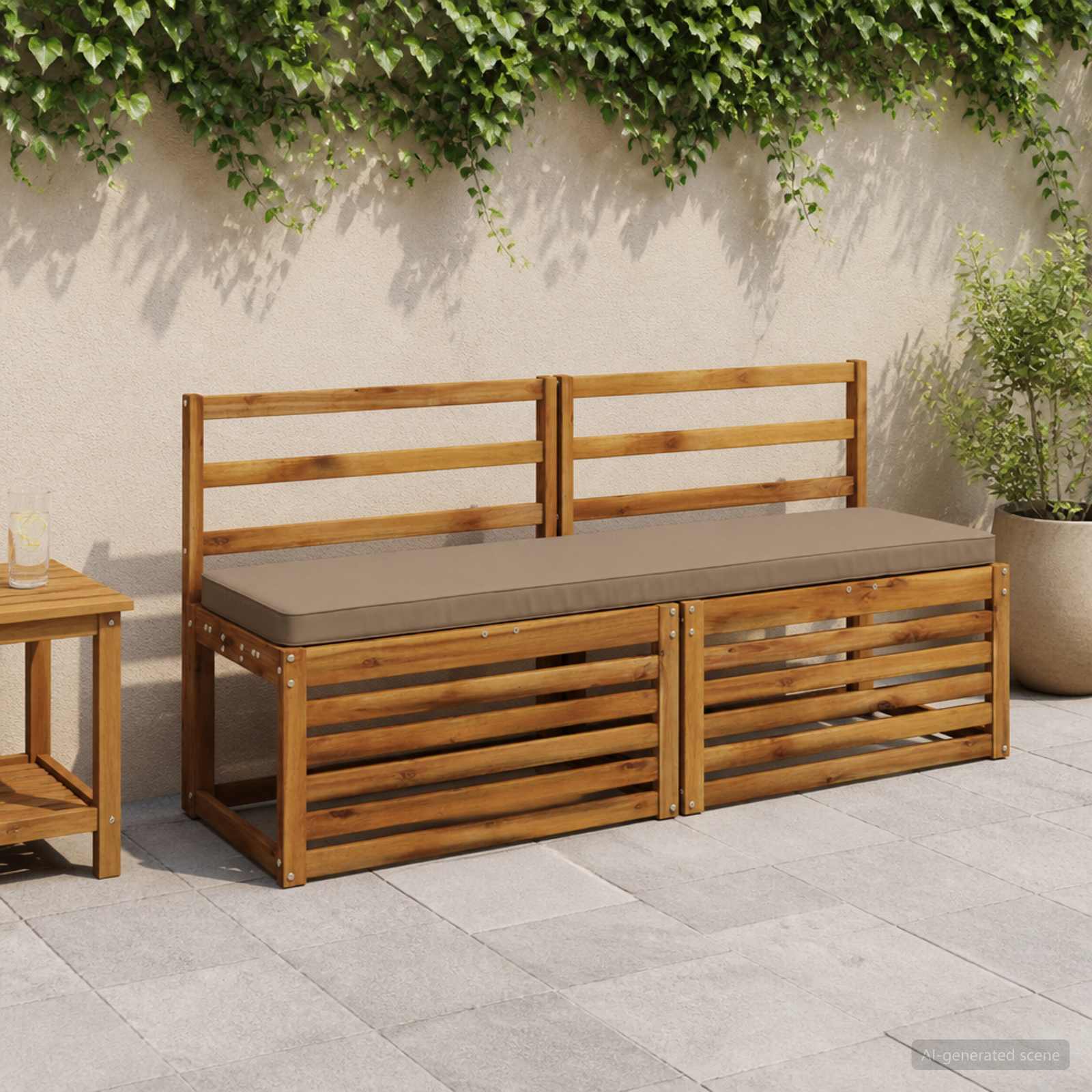1-delig Bankkussen VUGHT 100% Polyester Taupe 140 x 40 x 5 cm image 1