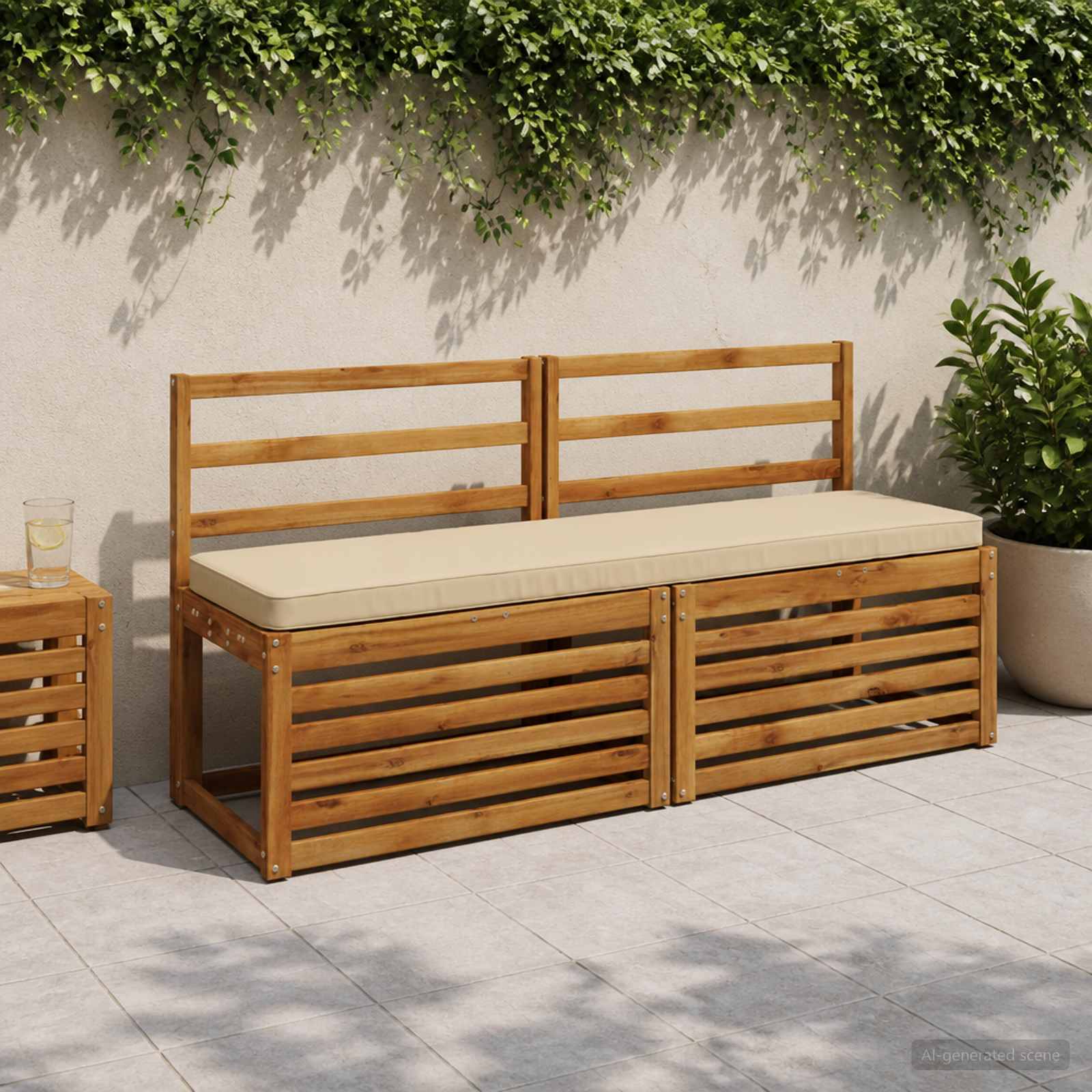 1-delig Bankkussen VUGHT 100% Polyester Beige 160 x 40 x 5 cm image 1