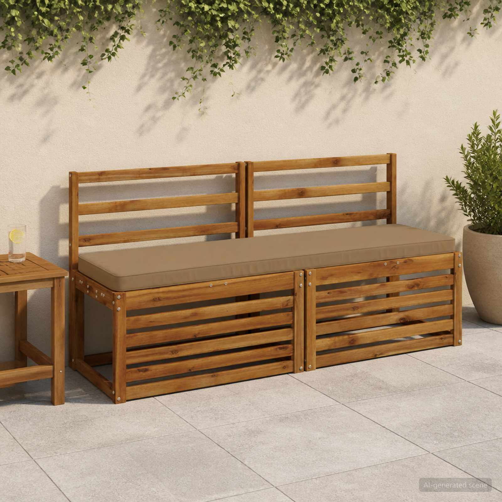 1-delig Bankkussen VUGHT 100% Polyester Taupe 160 x 40 x 5 cm image 1