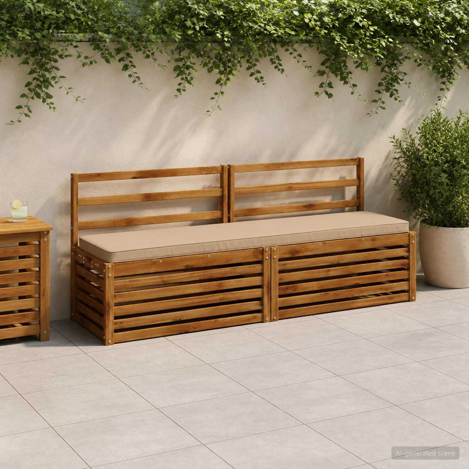 2-delige Bankkussens VUGHT 2 st 100% Polyester Zand image 1