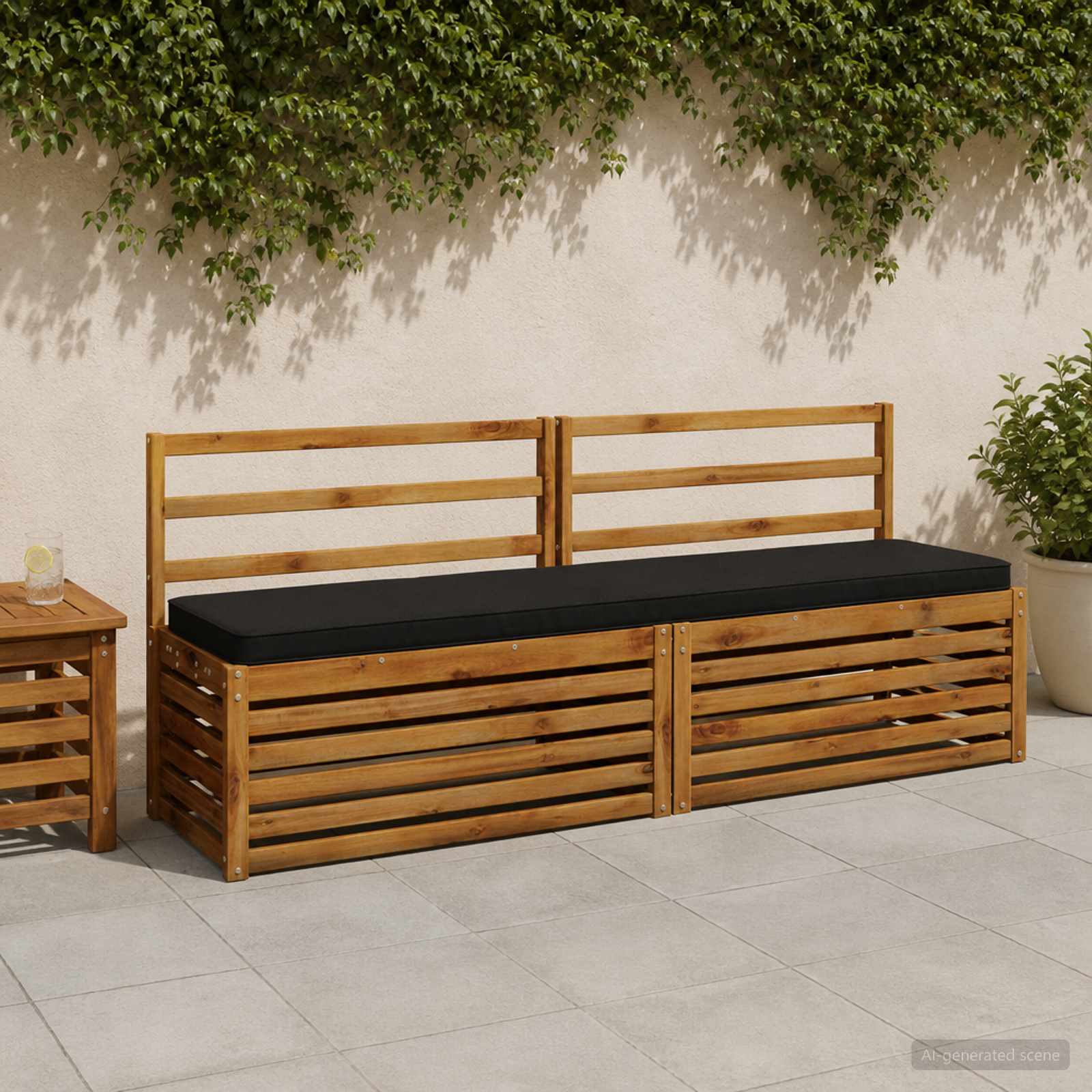 2-delige Bankkussens VUGHT 2 st 100% Polyester Zwart image 1