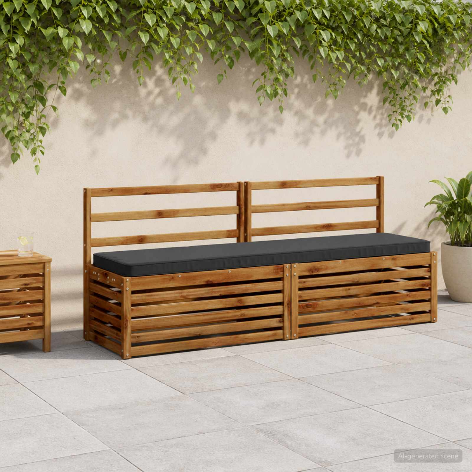 vidaXL 1-delt bænkepude VUGHT 100% polyester Antracit 180 x 40 x 5 cm