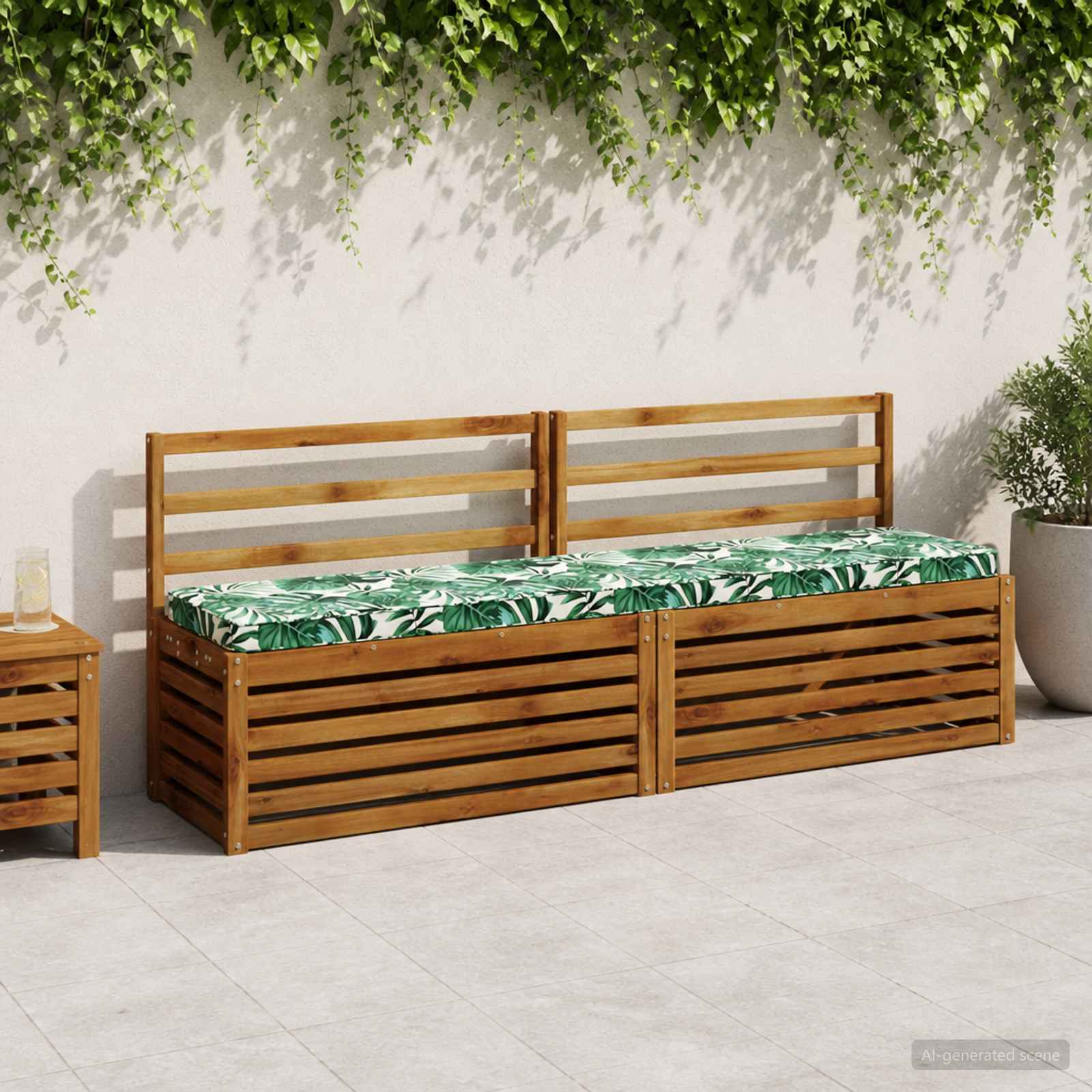 2-delige Bankkussens VUGHT 2 st 100% Polyester Bladpatroon image 1