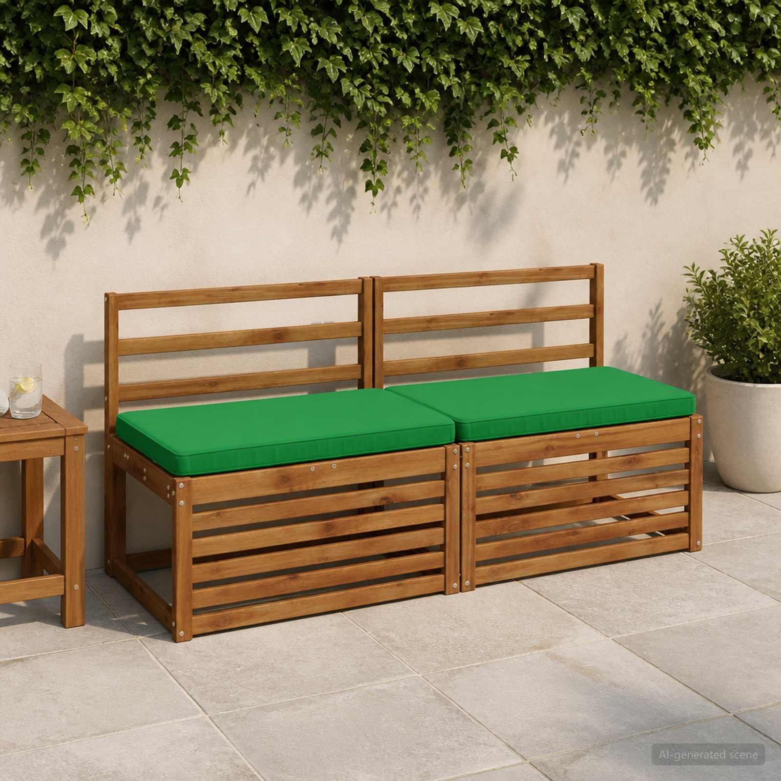 2-delige Bankkussens VUGHT 2 st 100% Polyester Groen image 1