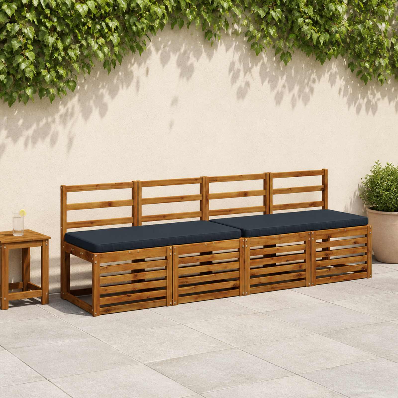 vidaXL 2-teilige Bankkissen VUGHT 2 stk. 100 % Polyester Dunkelblau