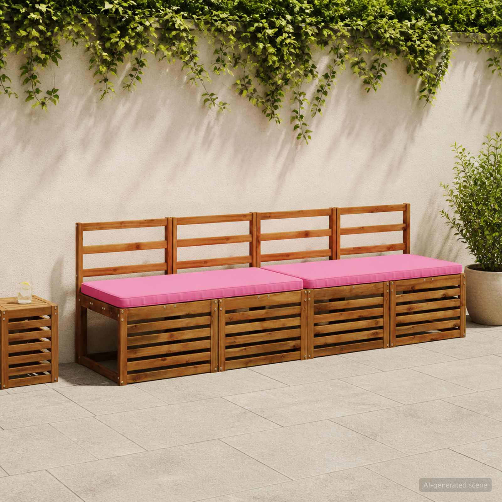 2-delige Bankkussens VUGHT 2 st 100% Polyester Roze image 1
