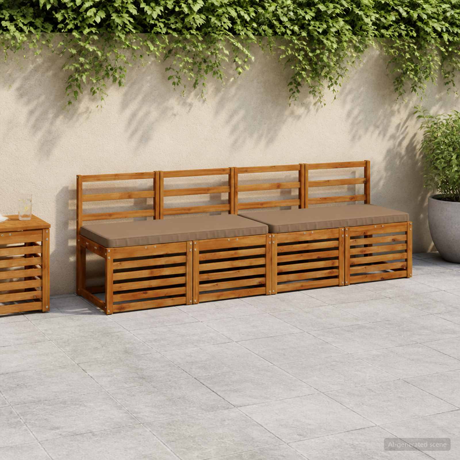 1-delig Bankkussen VUGHT 100% Polyester Taupe 120 x 50 x 5 cm image 1