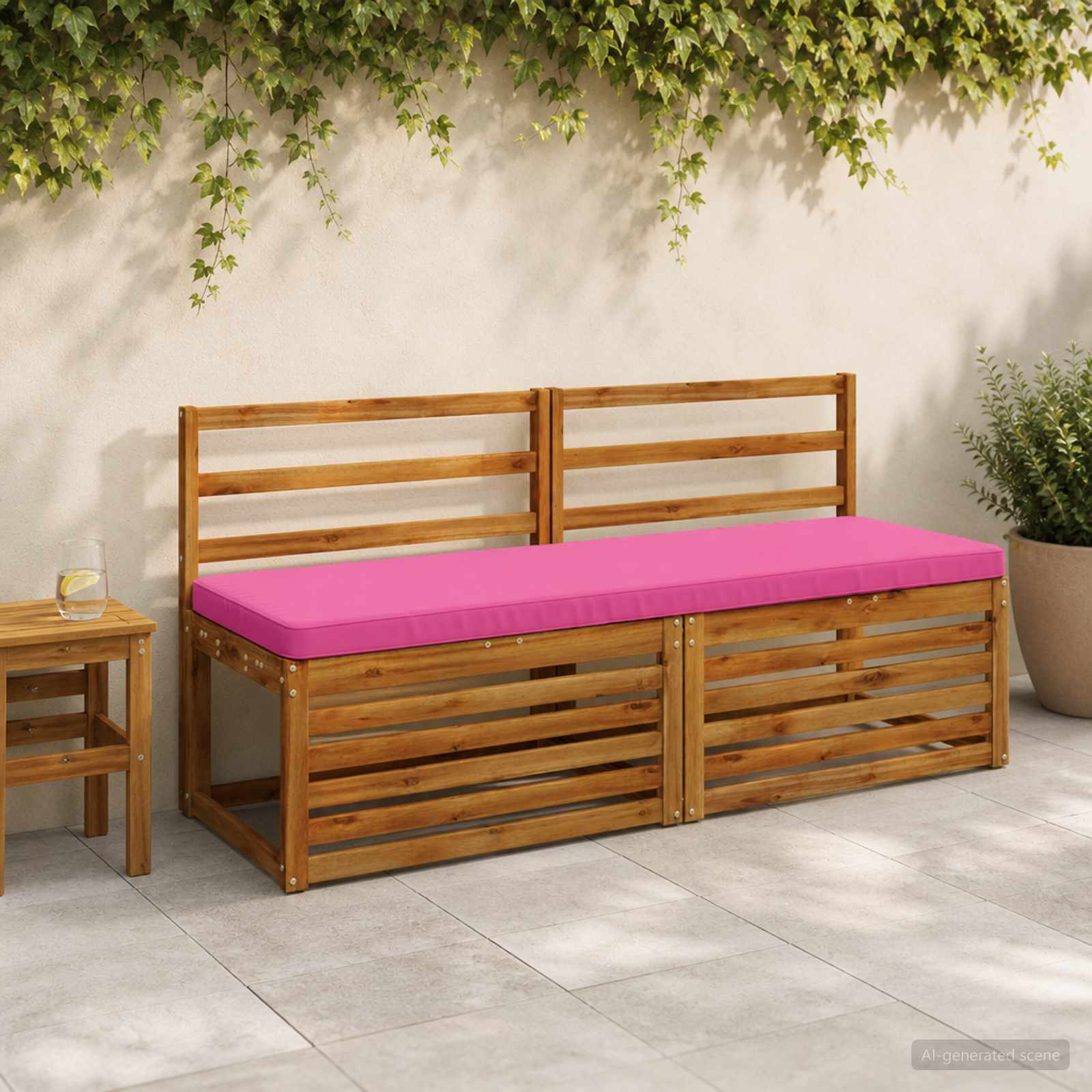 vidaXL 1-delt bænkepude VUGHT 100% polyester Lyserød 140 x 50 x 5 cm