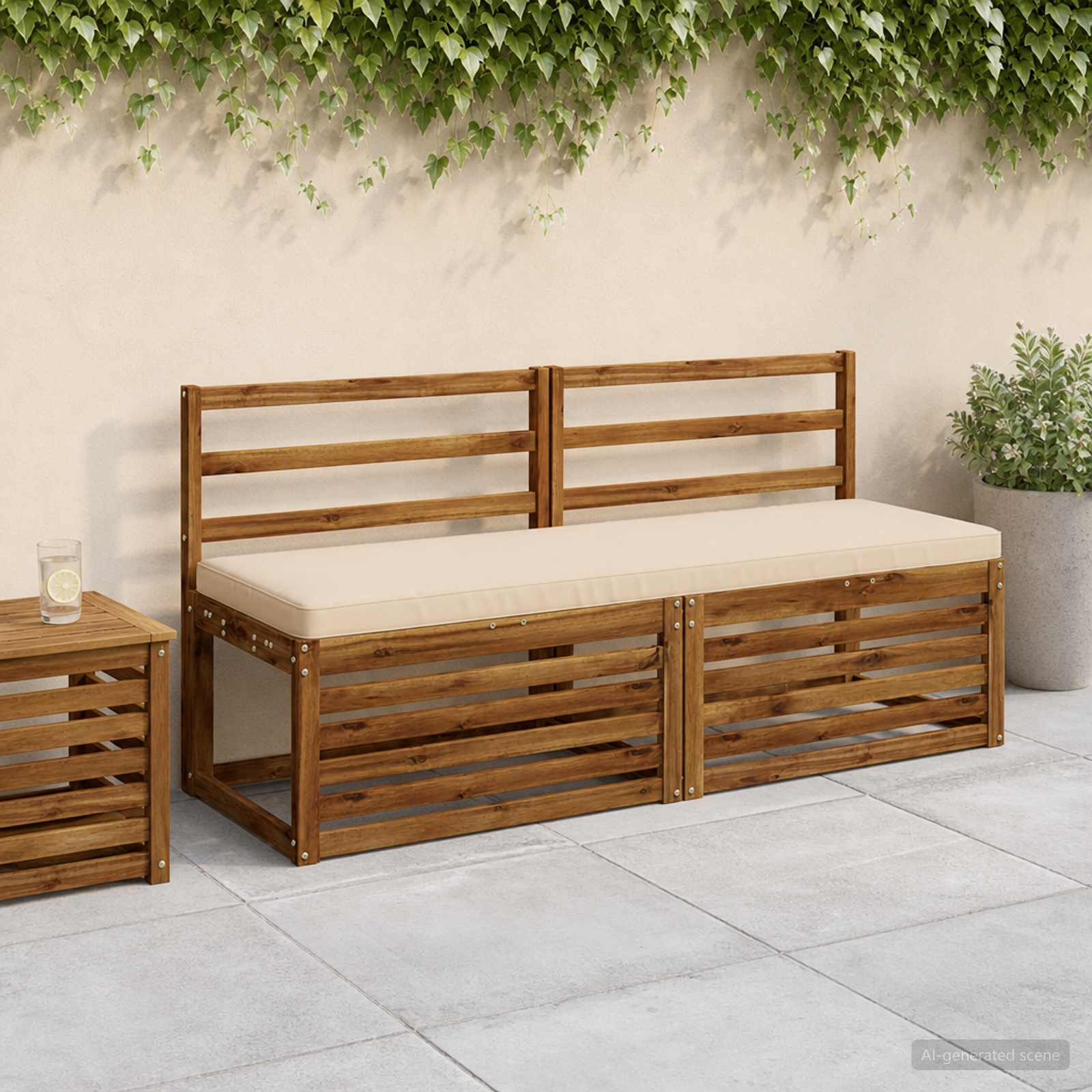 vidaXL 2-teilige Bankkissen VUGHT 2 stk. 100 % Polyester Creme