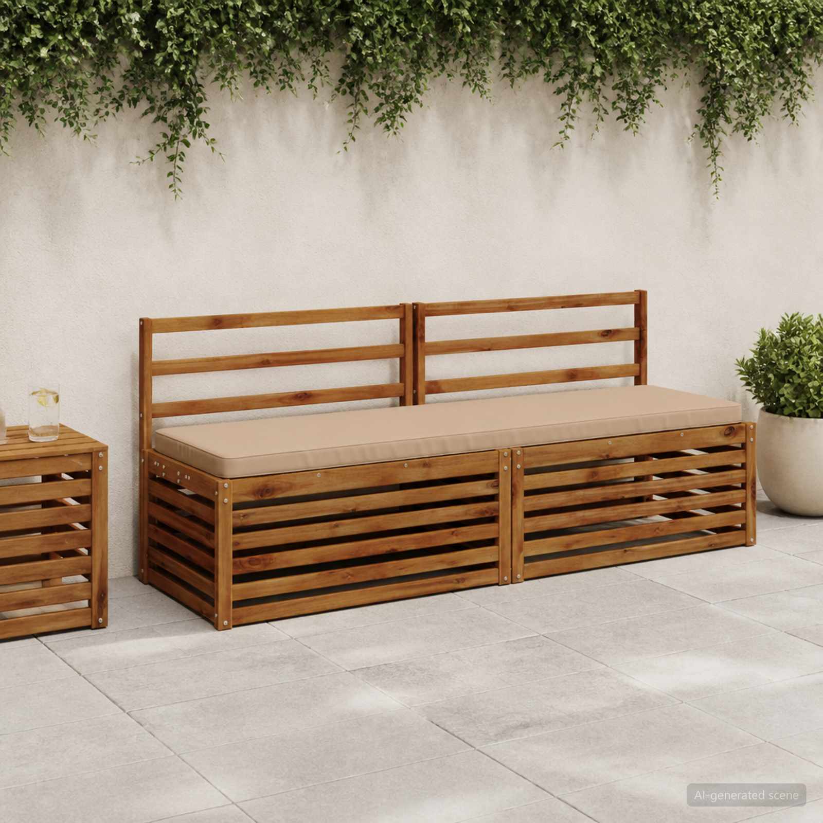 1-delig Bankkussen VUGHT 100% Polyester Zand 200 x 50 x 5 cm image 1