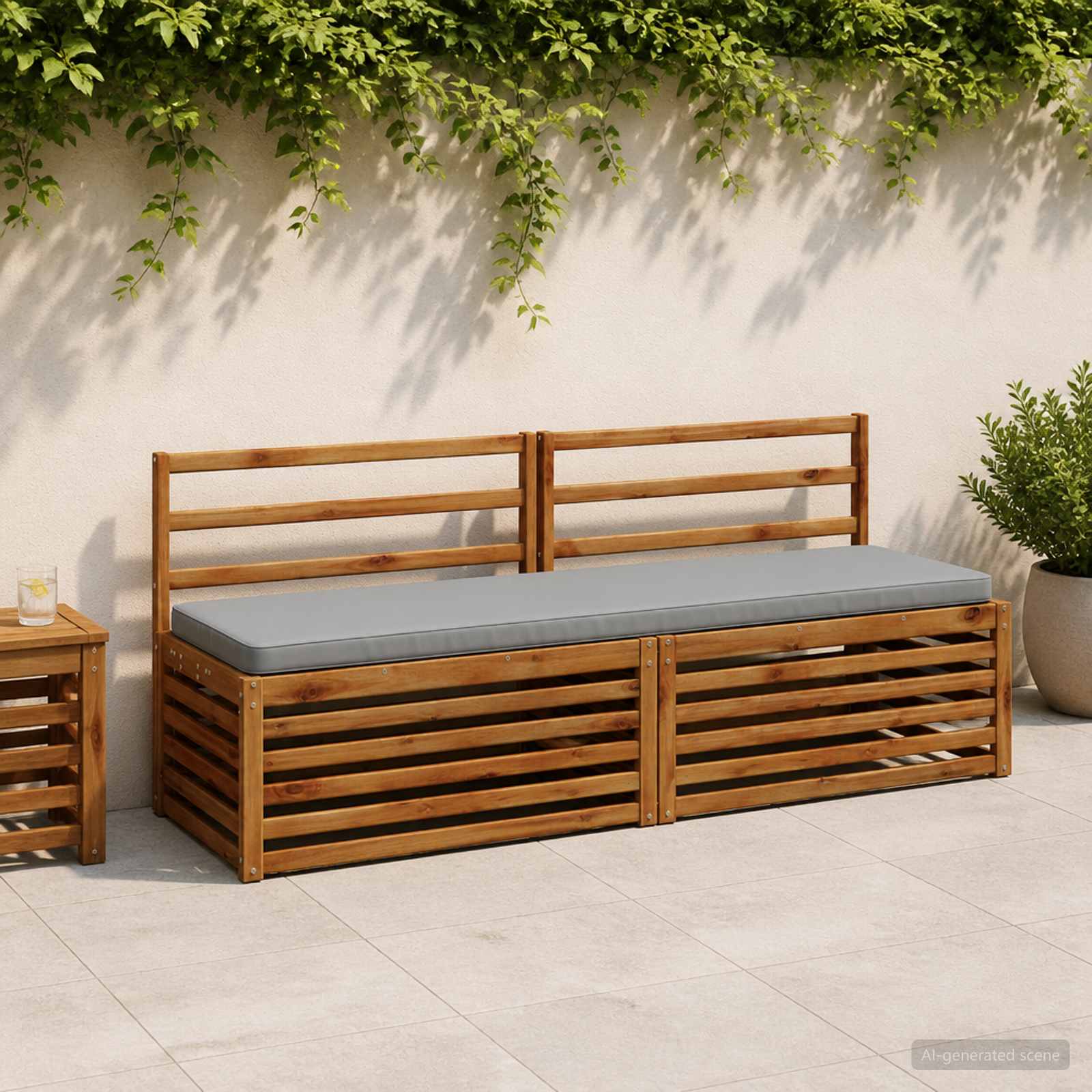 1-delig Bankkussen VUGHT 100% Polyester Grijs 200 x 50 x 5 cm image 1