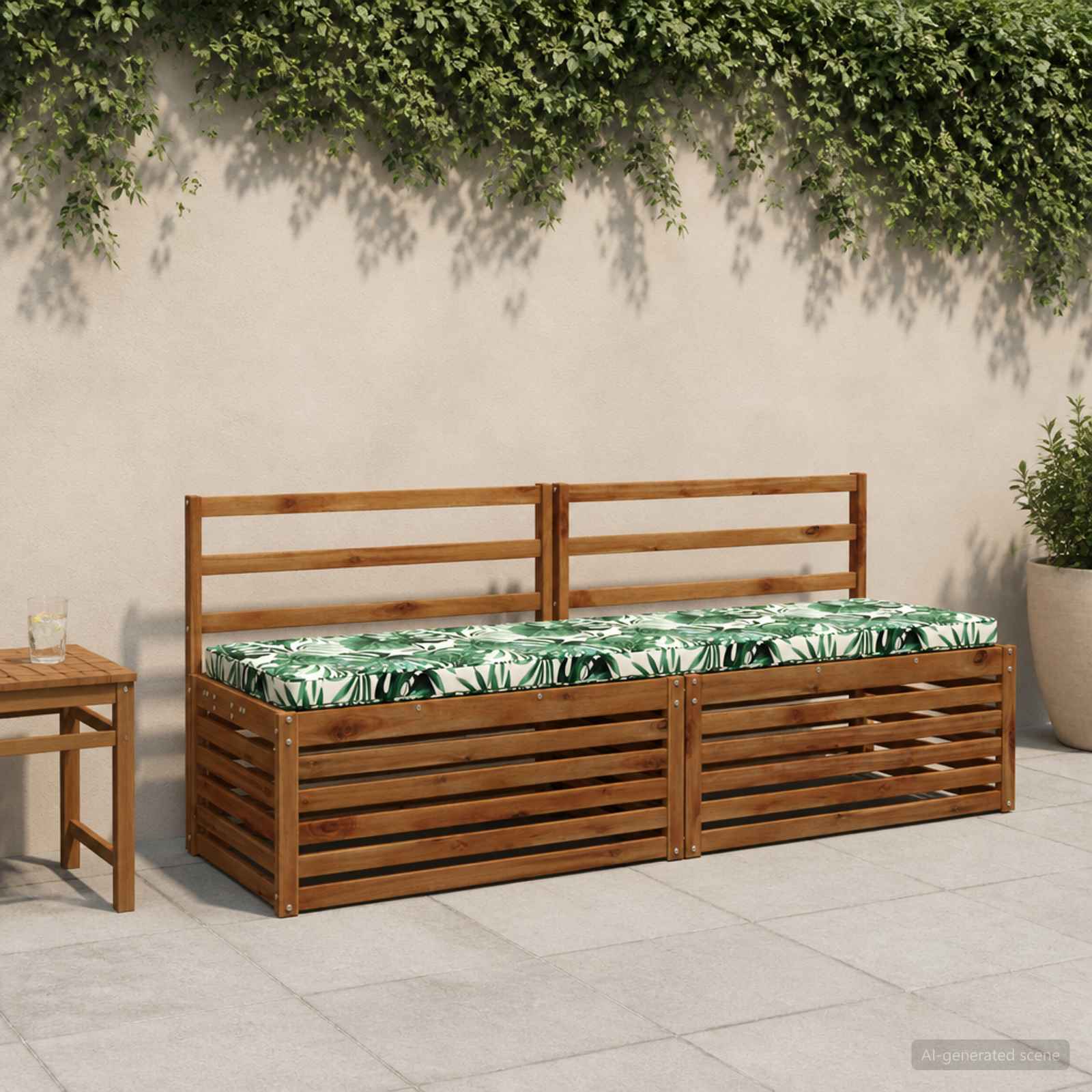 2-delige Bankkussens VUGHT 2 st 100% Polyester Bladpatroon image 1
