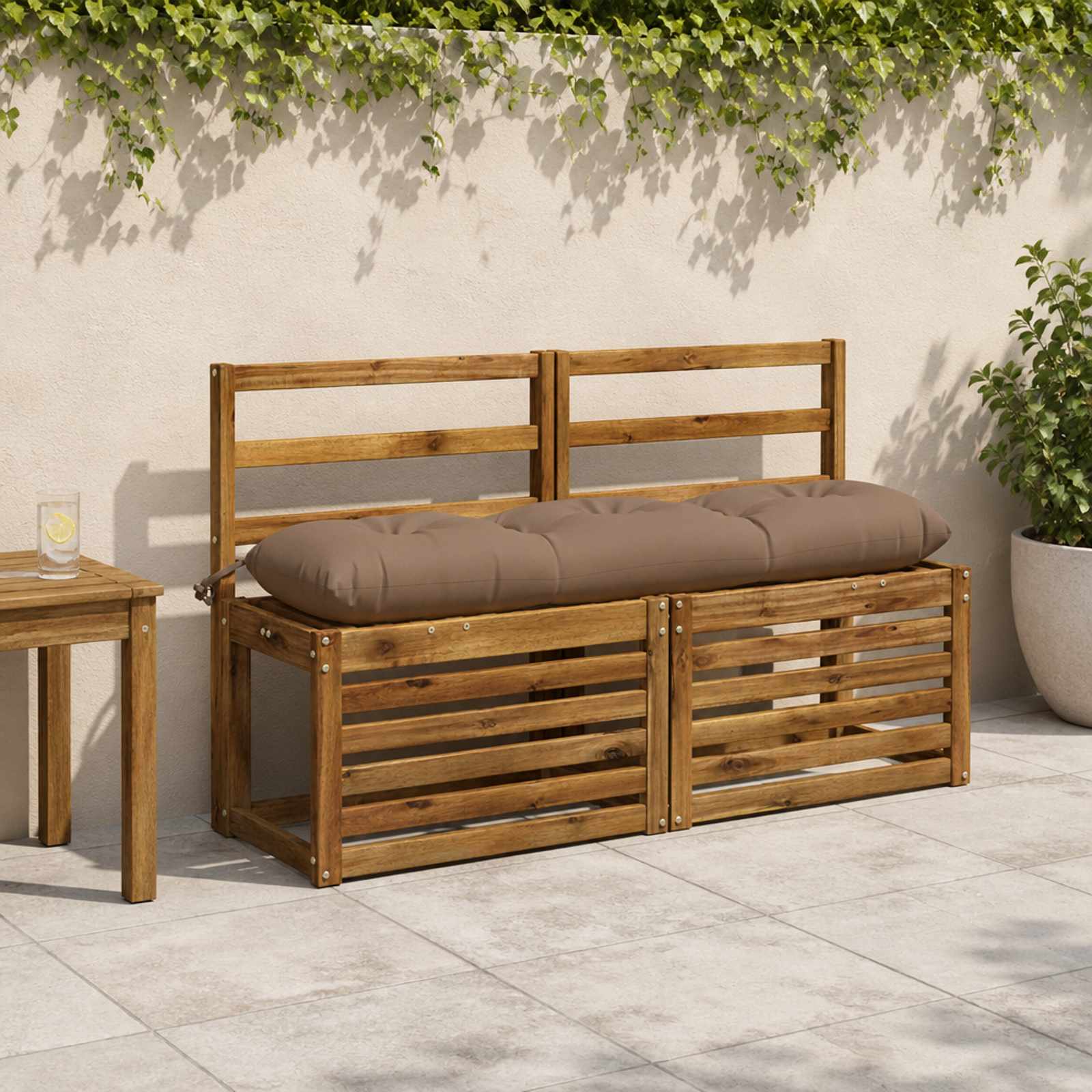Bankkussen VIANEN 100% Polyester Taupe 110 x 30 x 12 cm image 1