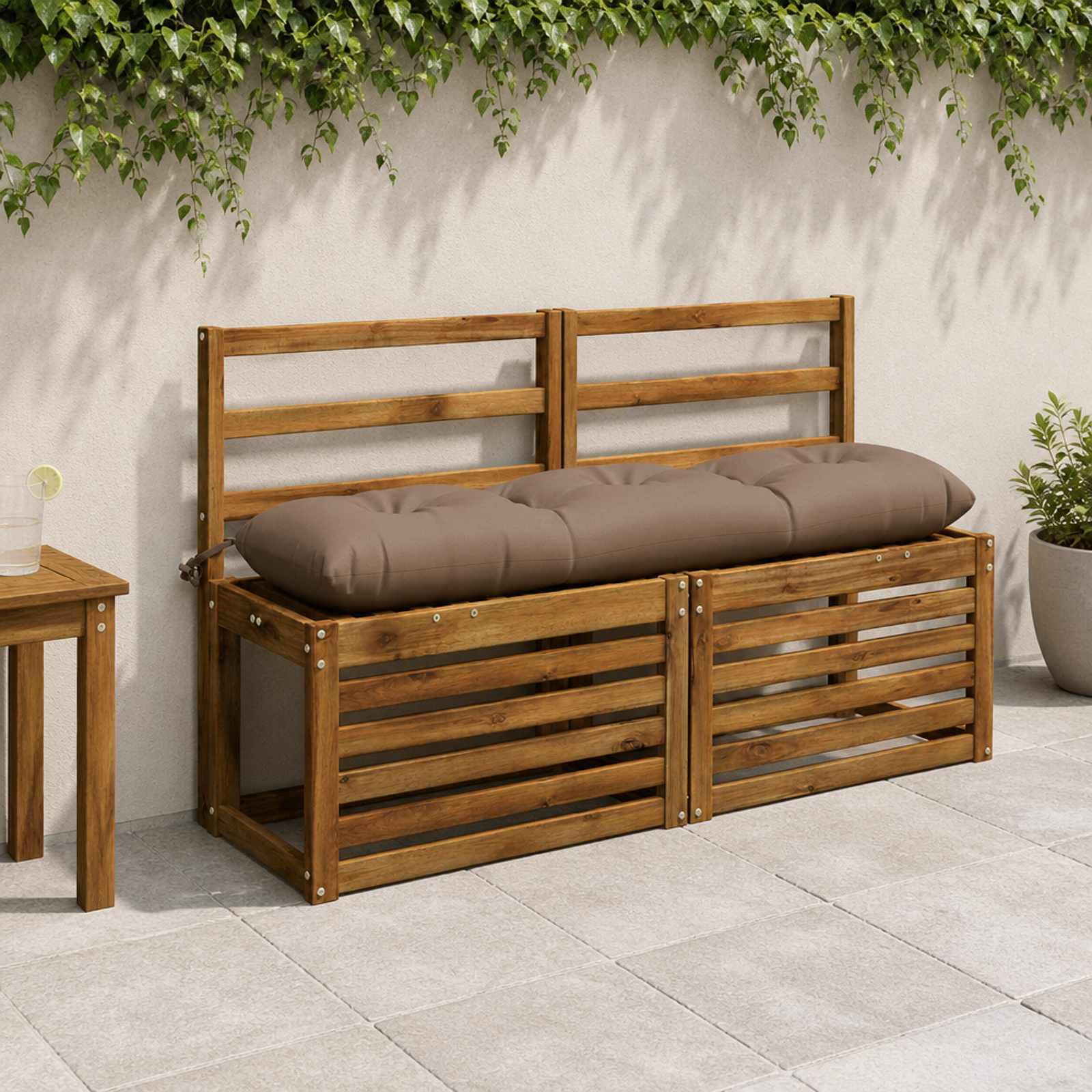 2-delige Bankkussens VIANEN 100% Polyester Taupe image 1