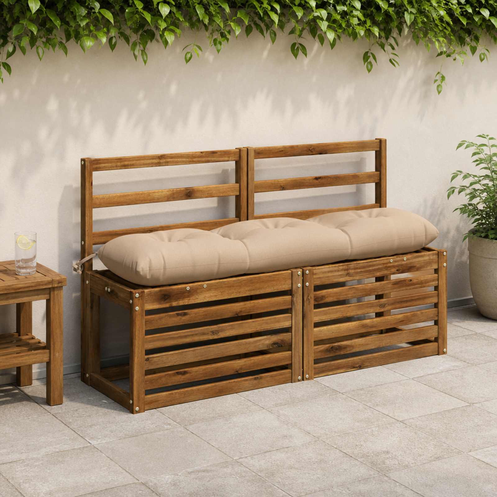 Bankkussen VIANEN 100% Polyester Zand 120 x 30 x 12 cm image 1