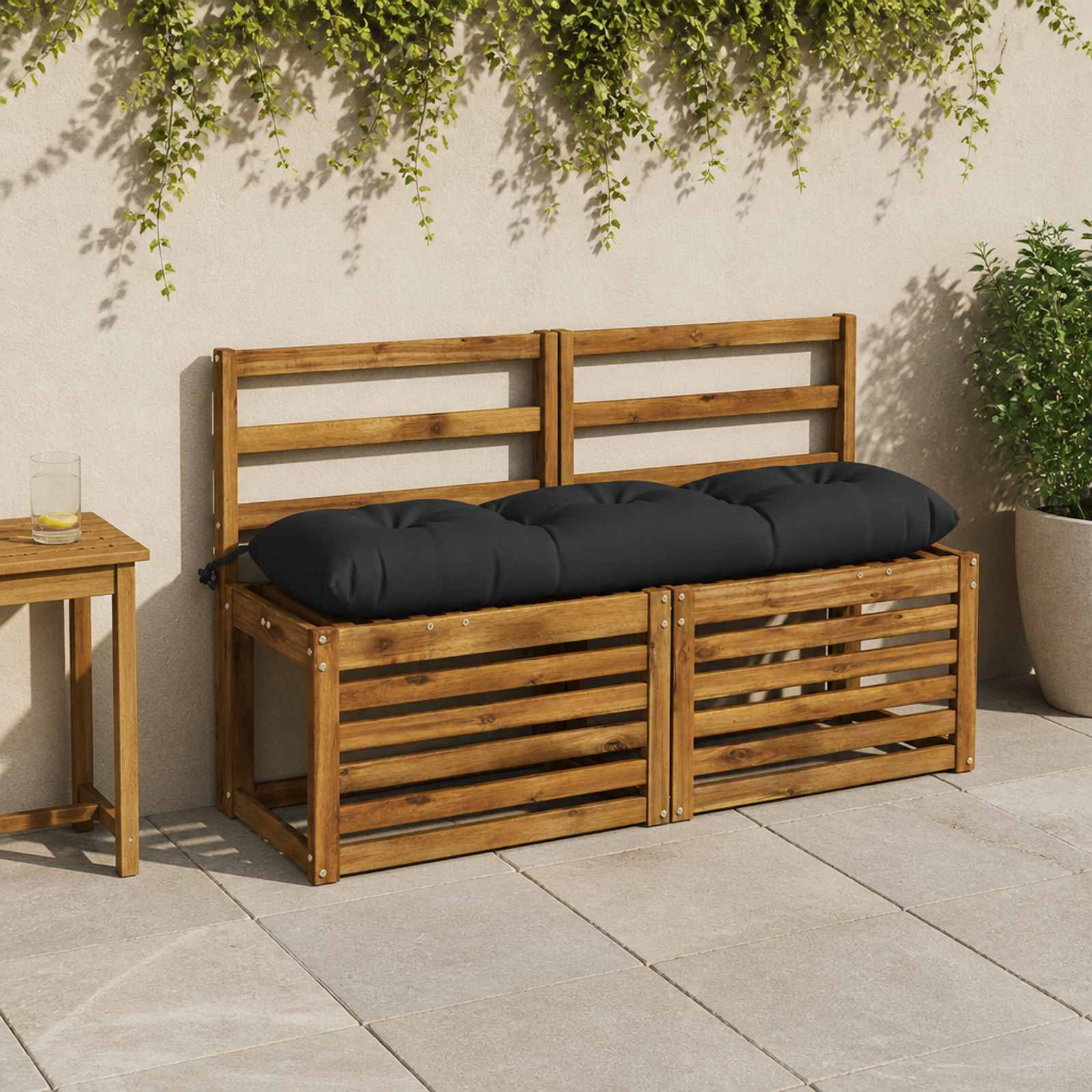vidaXL Bænkpude VIANEN 100% polyester Mørk blå 110 x 30 x 12 cm