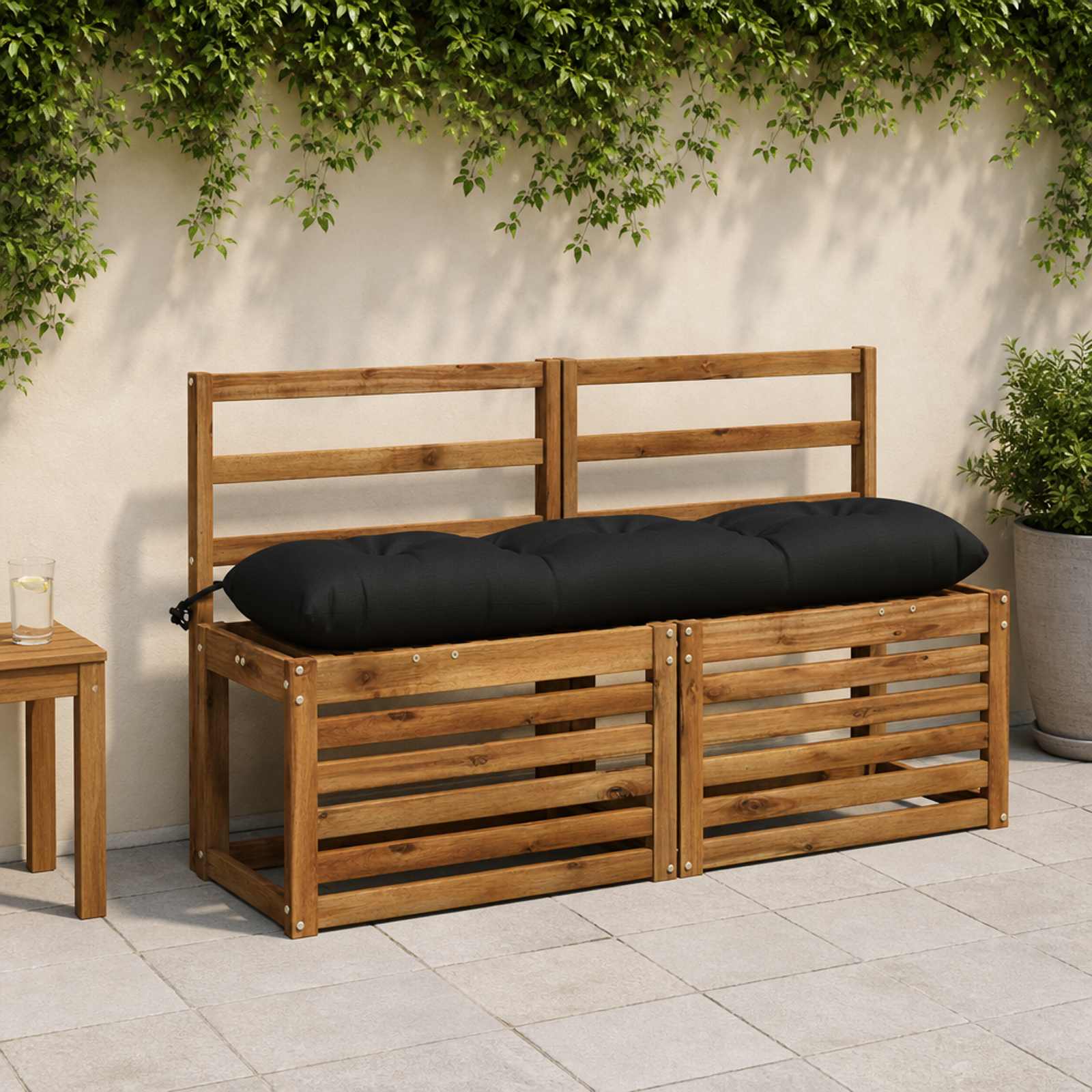Bankkussen VIANEN 100% Polyester Zwart 110 x 30 x 12 cm image 1