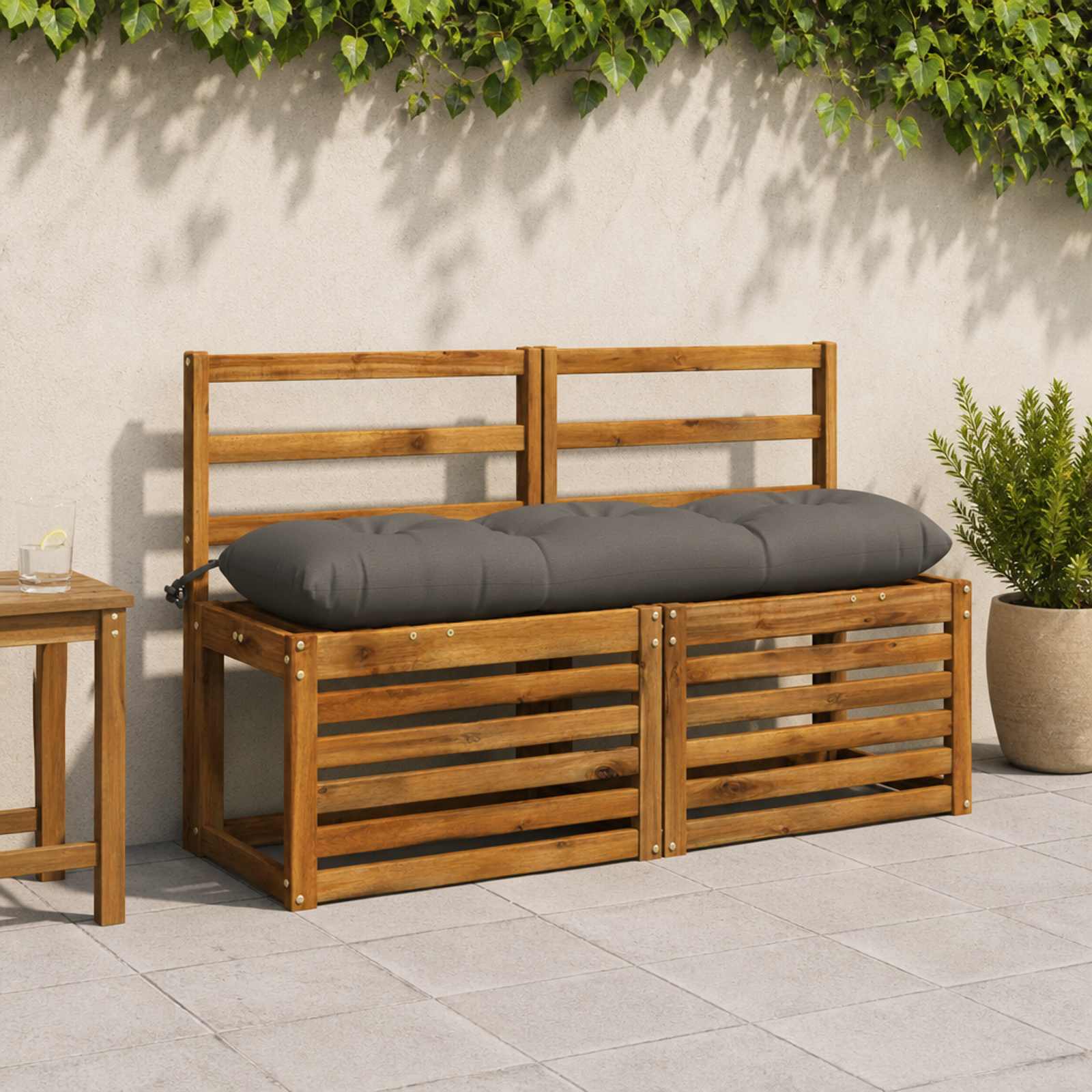 Bankkussen VIANEN 100% Polyester Grijs 110 x 30 x 12 cm image 1