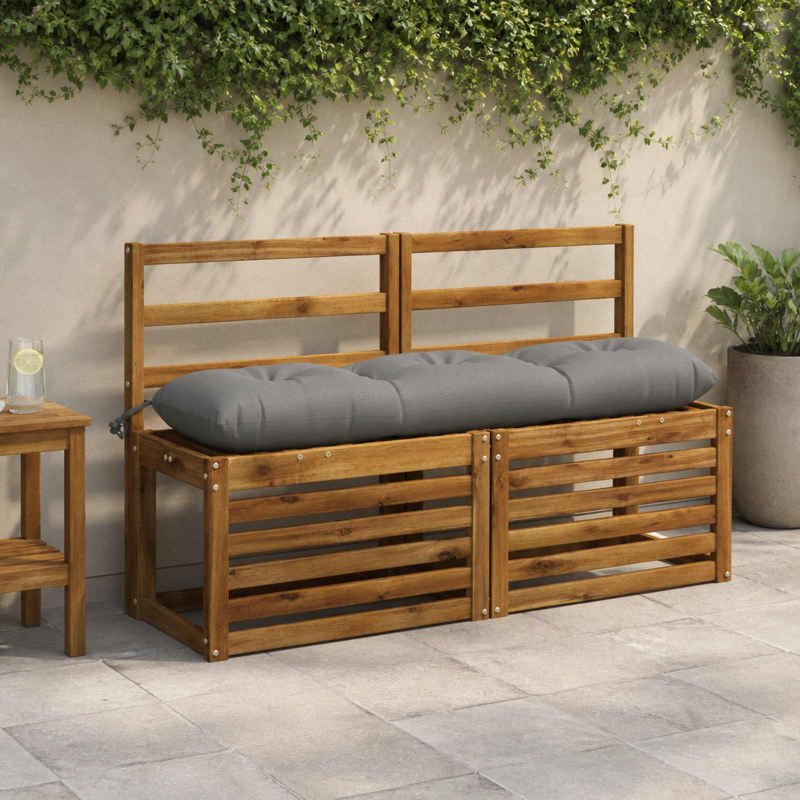 Blazina za klop VIANEN 100% poliester Siva 110 x 30 x 12 cm