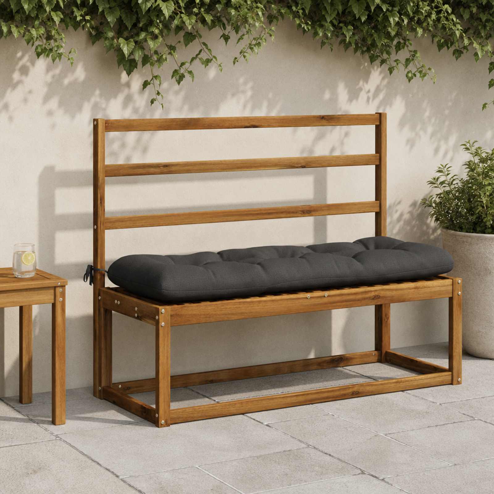 Bankkussen VIANEN 100% Polyester Antraciet 100 x 40 x 12 cm image 1