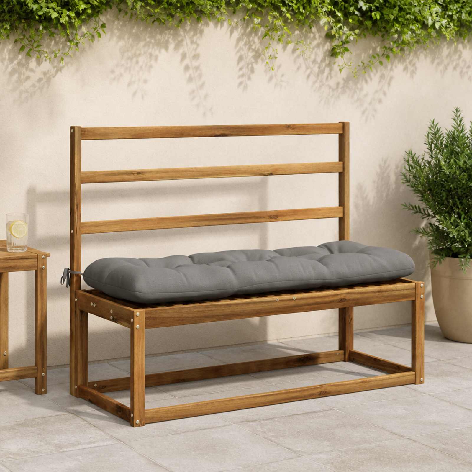 vidaXL Bankkissen VIANEN 2 stk. 100 % Polyester Grau 120 x 40 x 12 cm