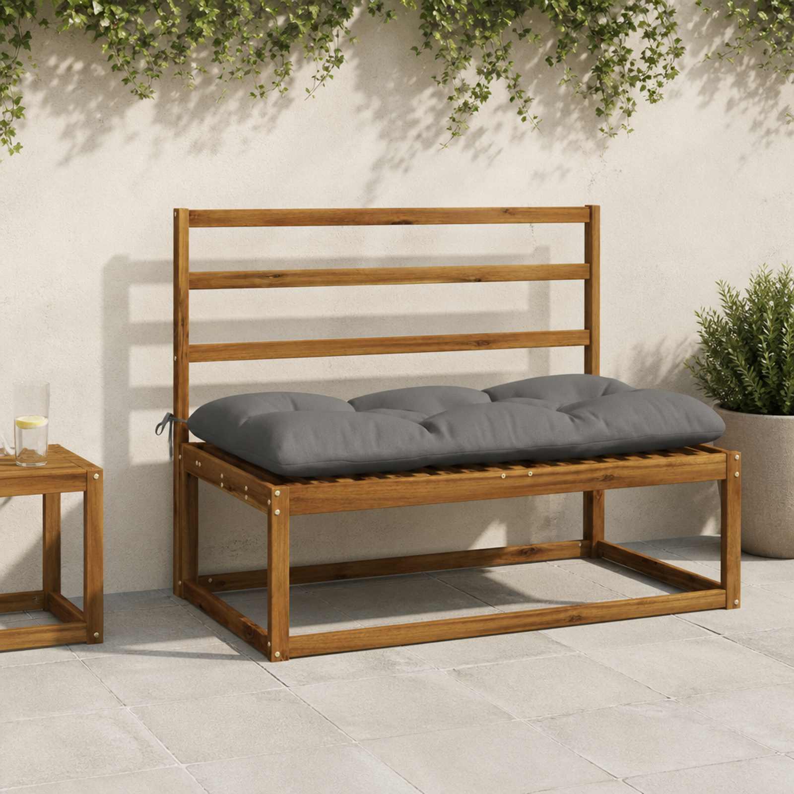 vidaXL Bankkissen VIANEN 100 % Polyester Grau 110 x 60 x 12 cm
