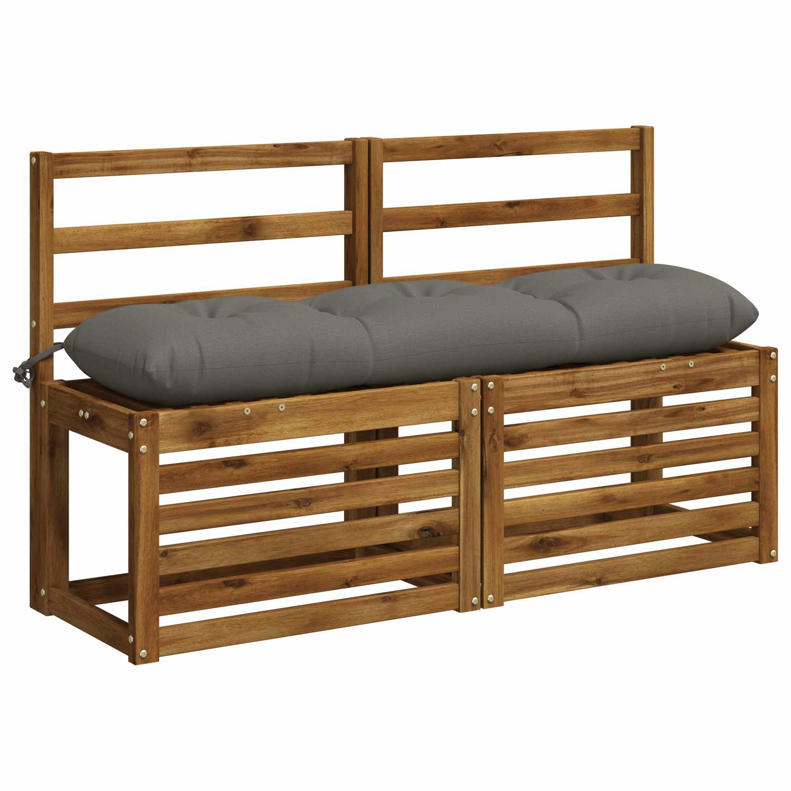 vidaXL Bank Kussens VIANEN 2 st 100% Polyester Grijs 130 x 30 x 12 cm, foto 2