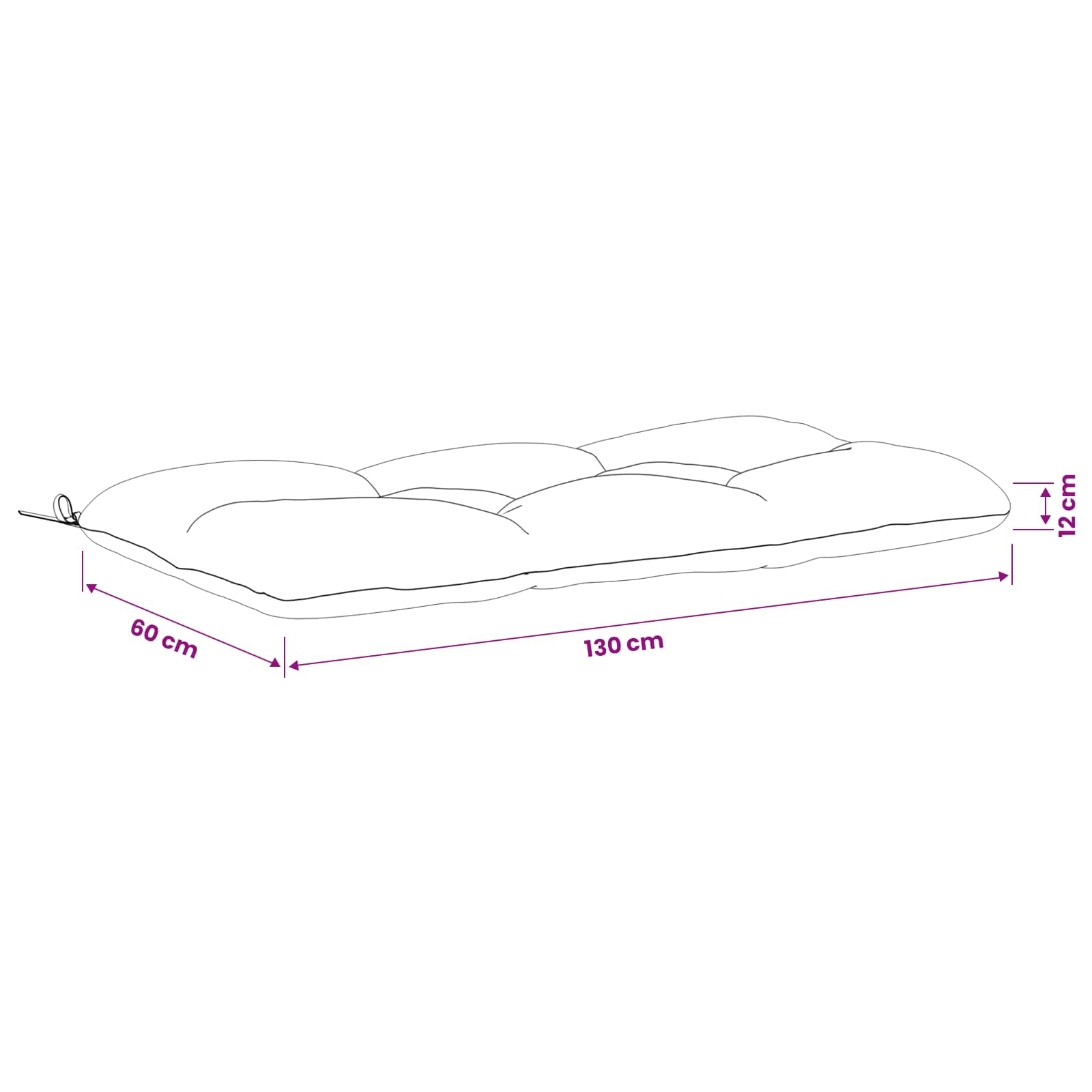 Bankkussen VIANEN 100% Polyester Zand 130 x 60 x 12 cm image 9