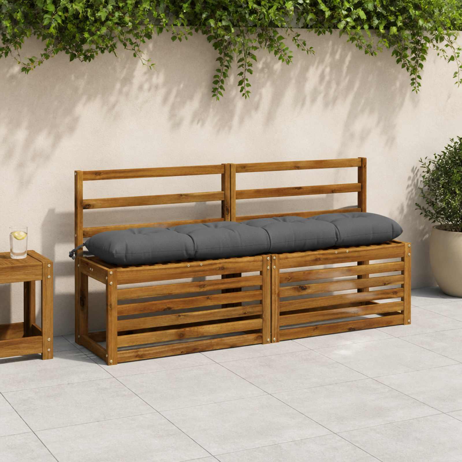 vidaXL Bænkepuder VIANEN 2 stk. 100% polyester Blå 140 x 30 x 12 cm