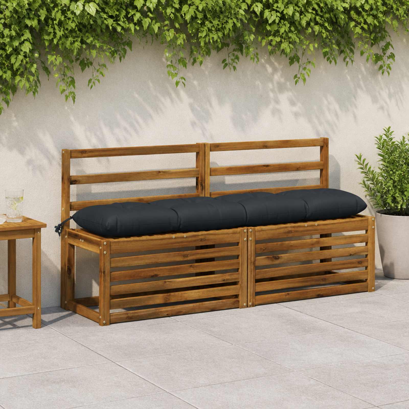 vidaXL Bankkissen VIANEN 100 % Polyester Dunkelblau 160 x 30 x 12 cm