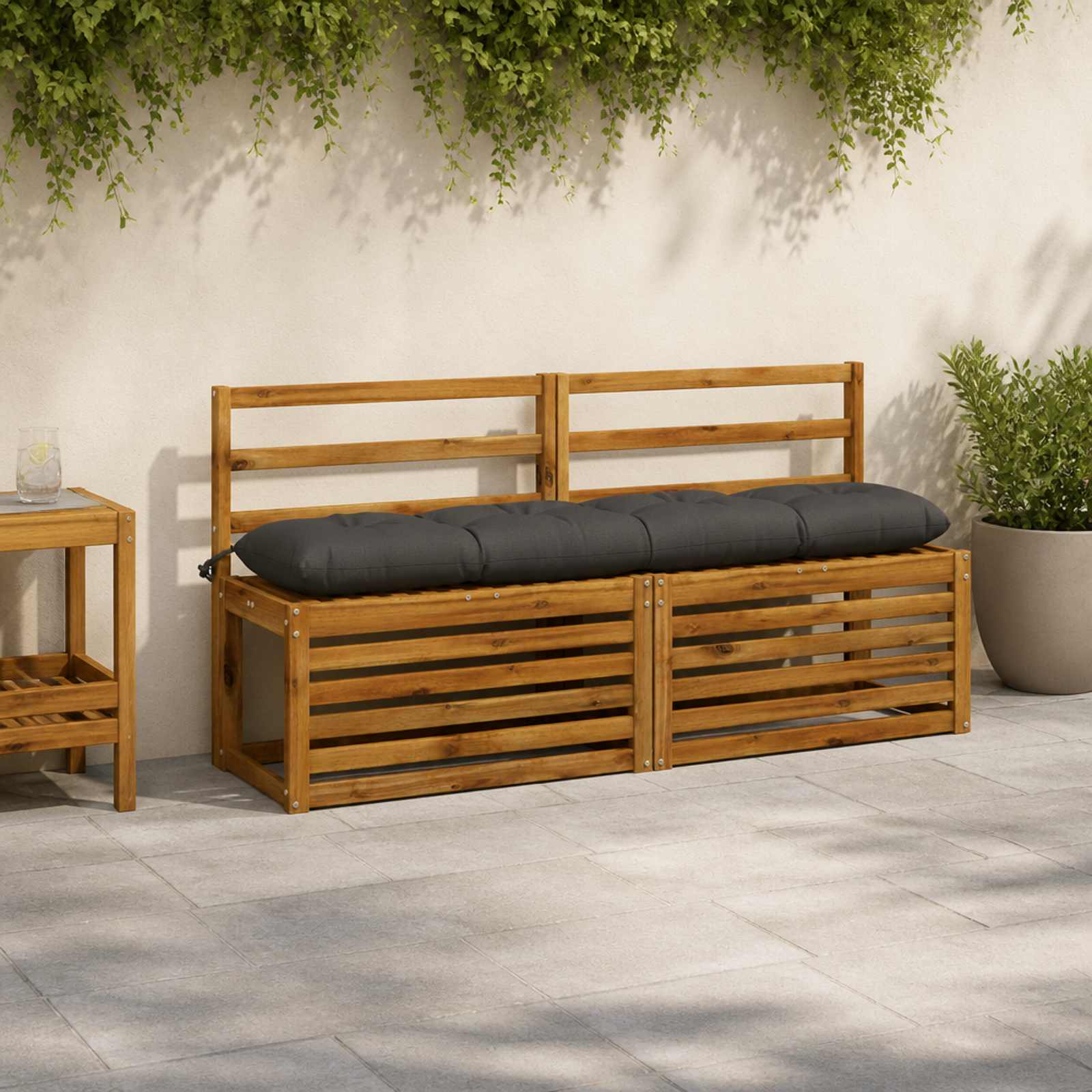 Bankkussen VIANEN 100% Polyester Antraciet 140 x 30 x 12 cm image 1