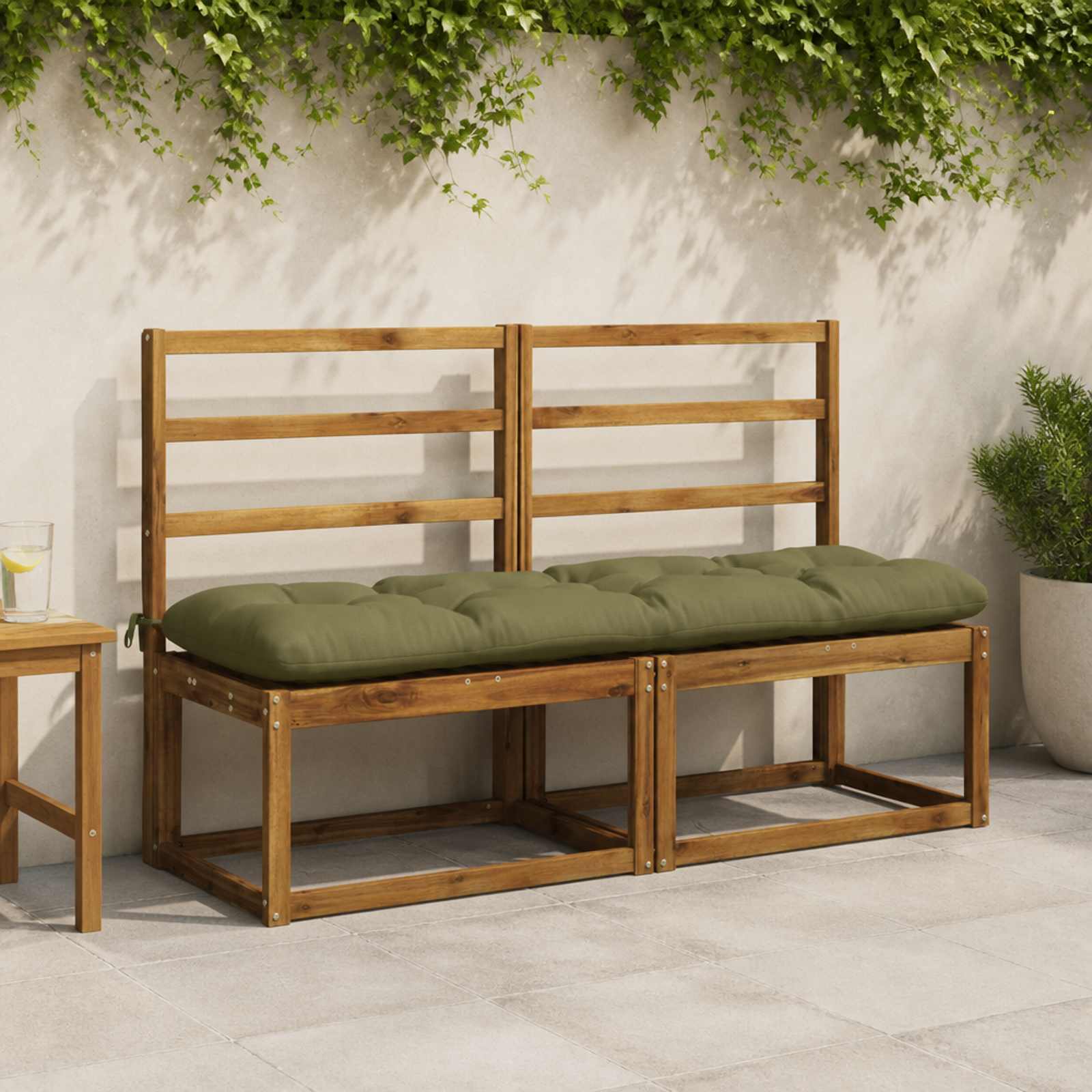 vidaXL Bænkpude VIANEN 100% polyester Olivengrøn 140 x 40 x 12 cm