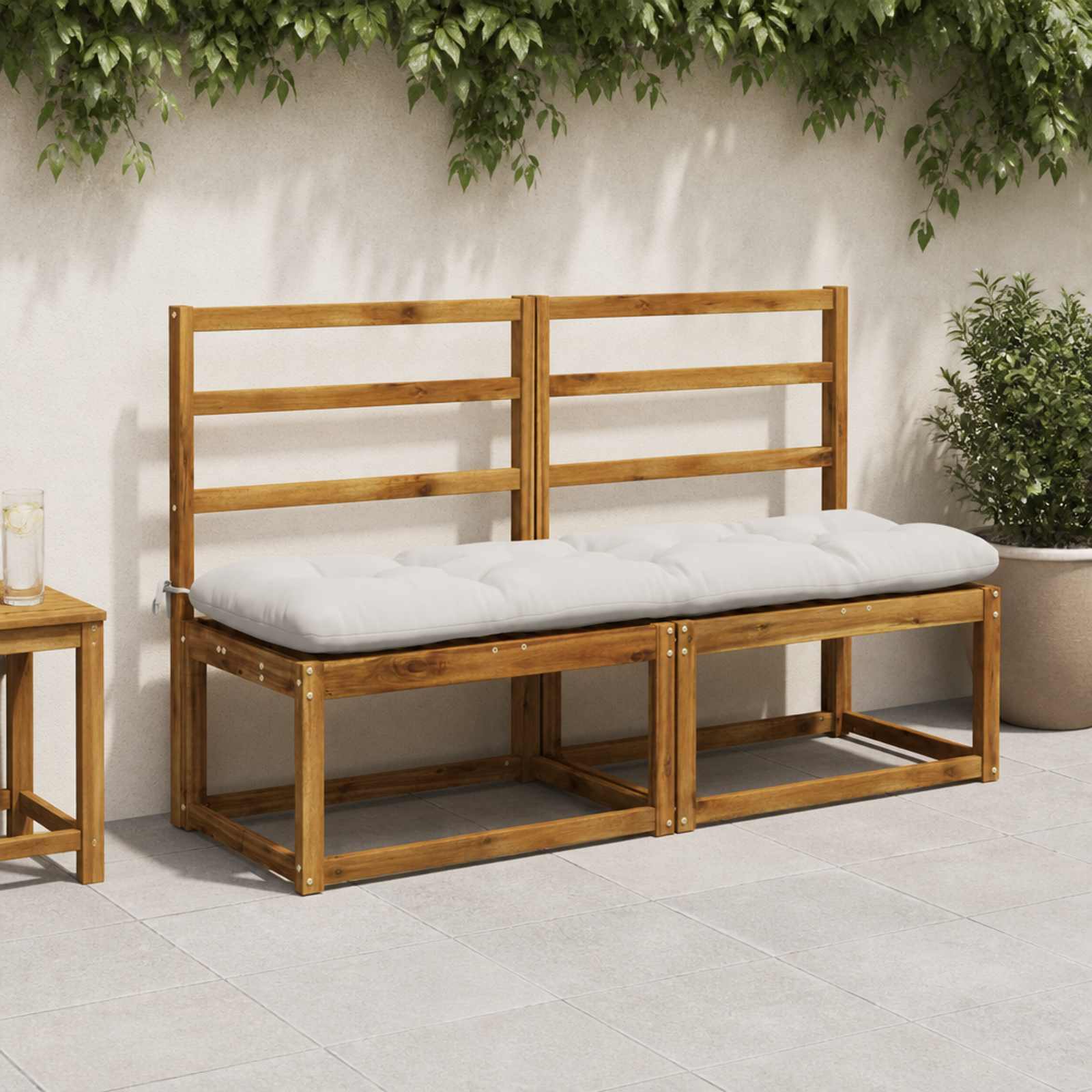 vidaXL Bænkpude VIANEN 100% polyester Hvid 140 x 40 x 12 cm