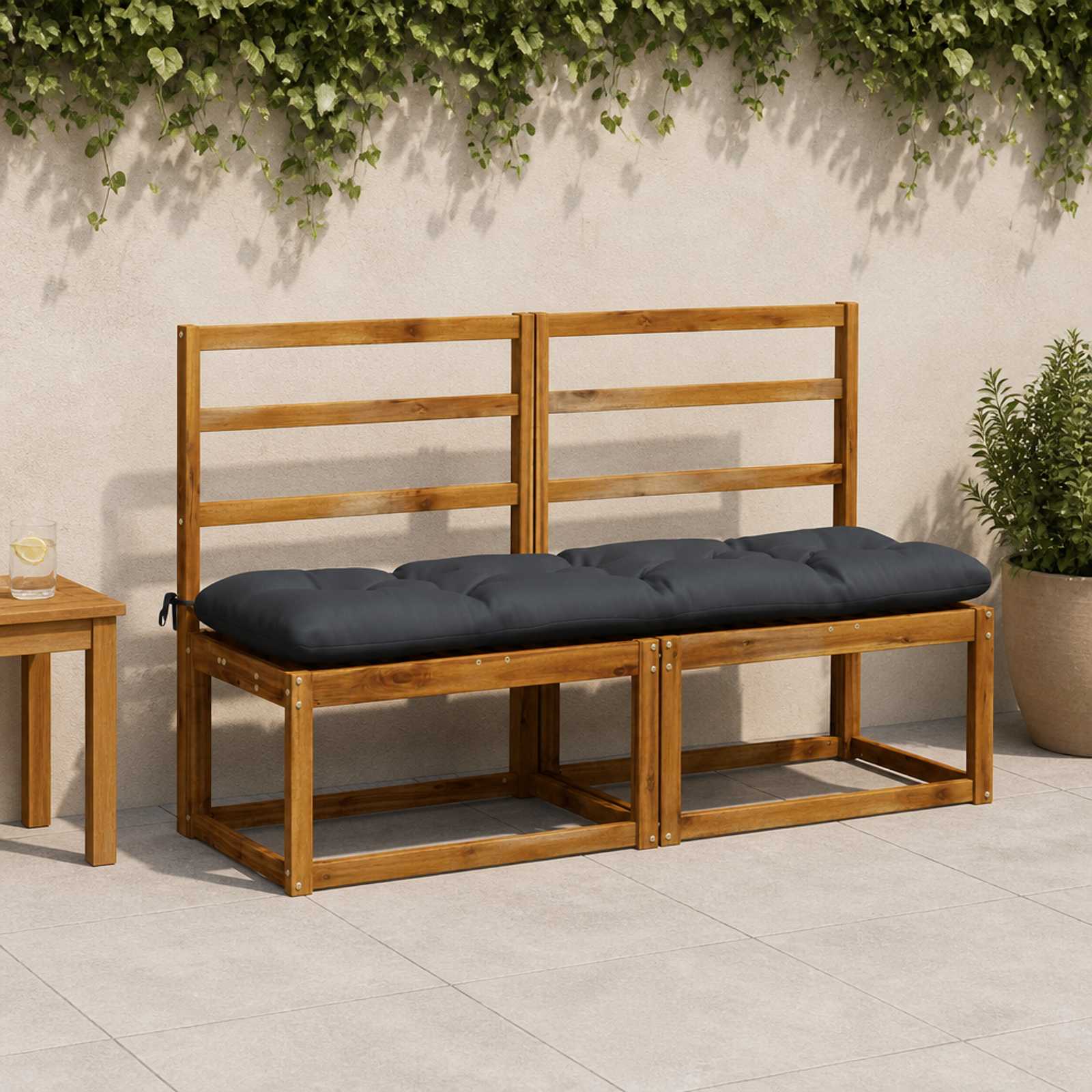 vidaXL Bankkissen VIANEN 100 % Polyester Dunkelblau 140 x 40 x 12 cm