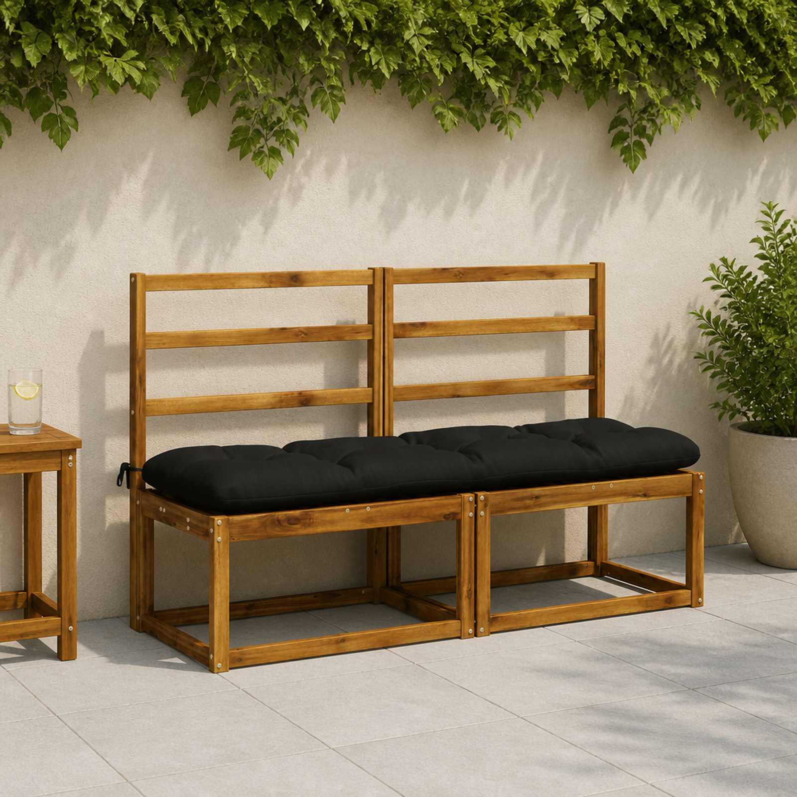 Blazina za klop VIANEN 100% poliester Črna 150 x 40 x 12 cm