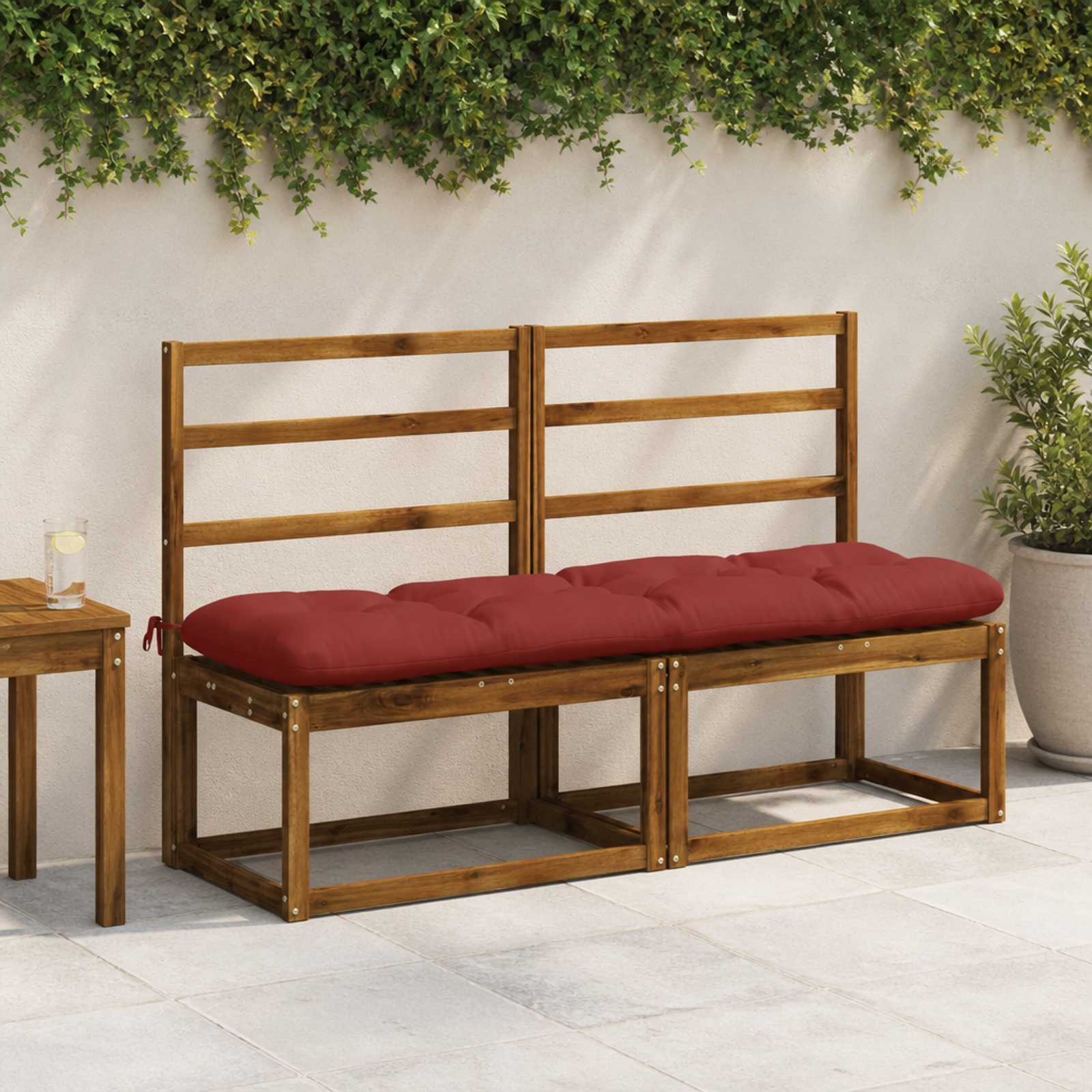 vidaXL Bænkpude VIANEN 100% polyester Rød 140 x 40 x 12 cm